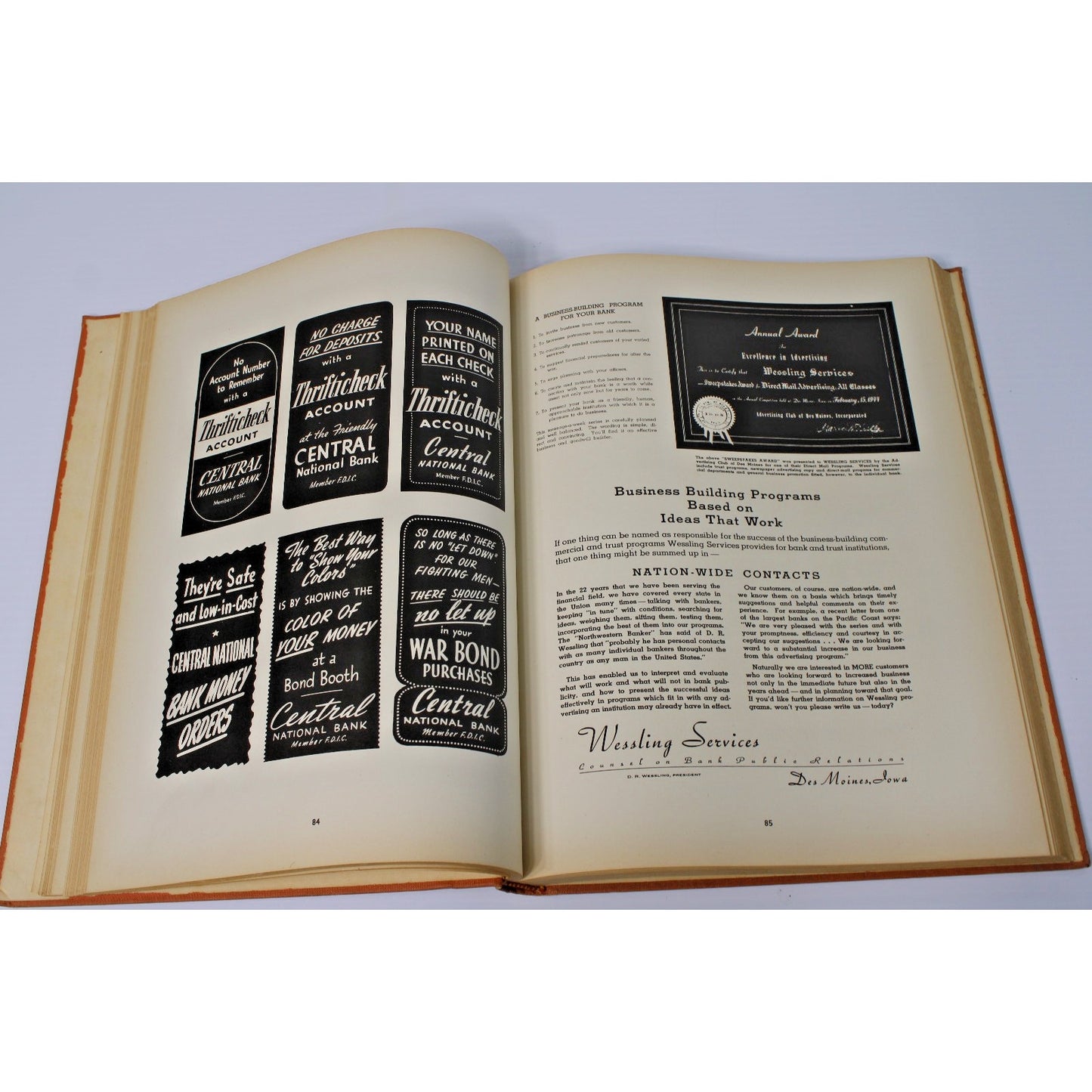 RARE "Exhibit of Financial Advertising," 1944 Vintage Ad Agency Visual Reference