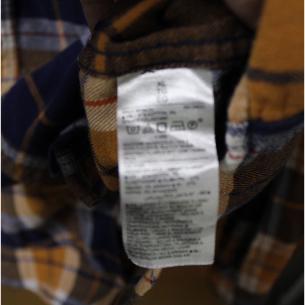 Orange Navy Blue Auburn University Colors Old Navy Men's XL Plaid Flannel Shirt
