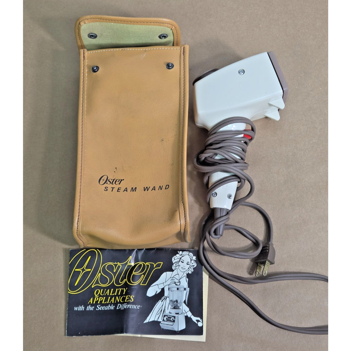Vintage Oster Steam Wand Portable Garment Steamer - Retro 70s w/ Case & Manual