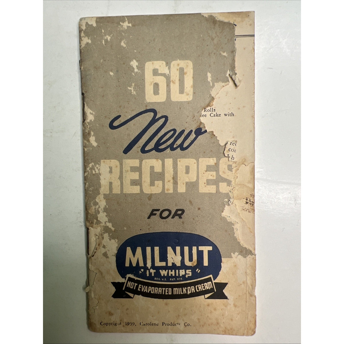 1939 Advertising Booklet 60 New Recipes For MILNUT “It Whips” Milk Substitute
