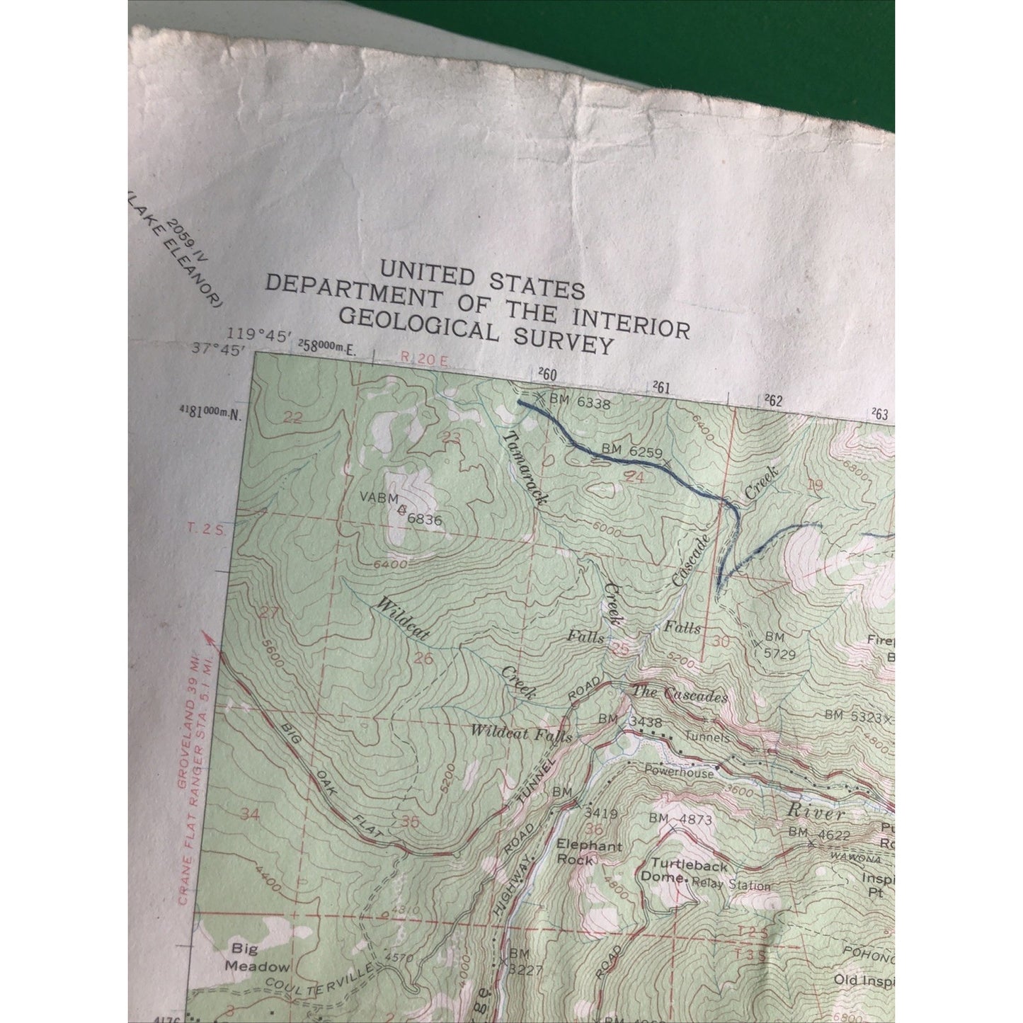 Lot 2 Topographical Maps California Yosemite National Park USGS 1956 - 17”x22”