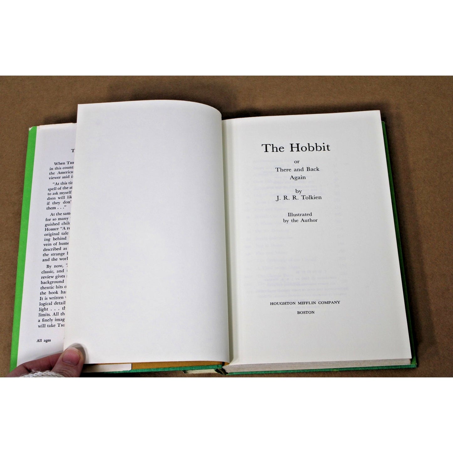"The Hobbit" by J.R.R TOLKIEN, Houghton Mifflin, c.1966 Green HC/DJ VG+
