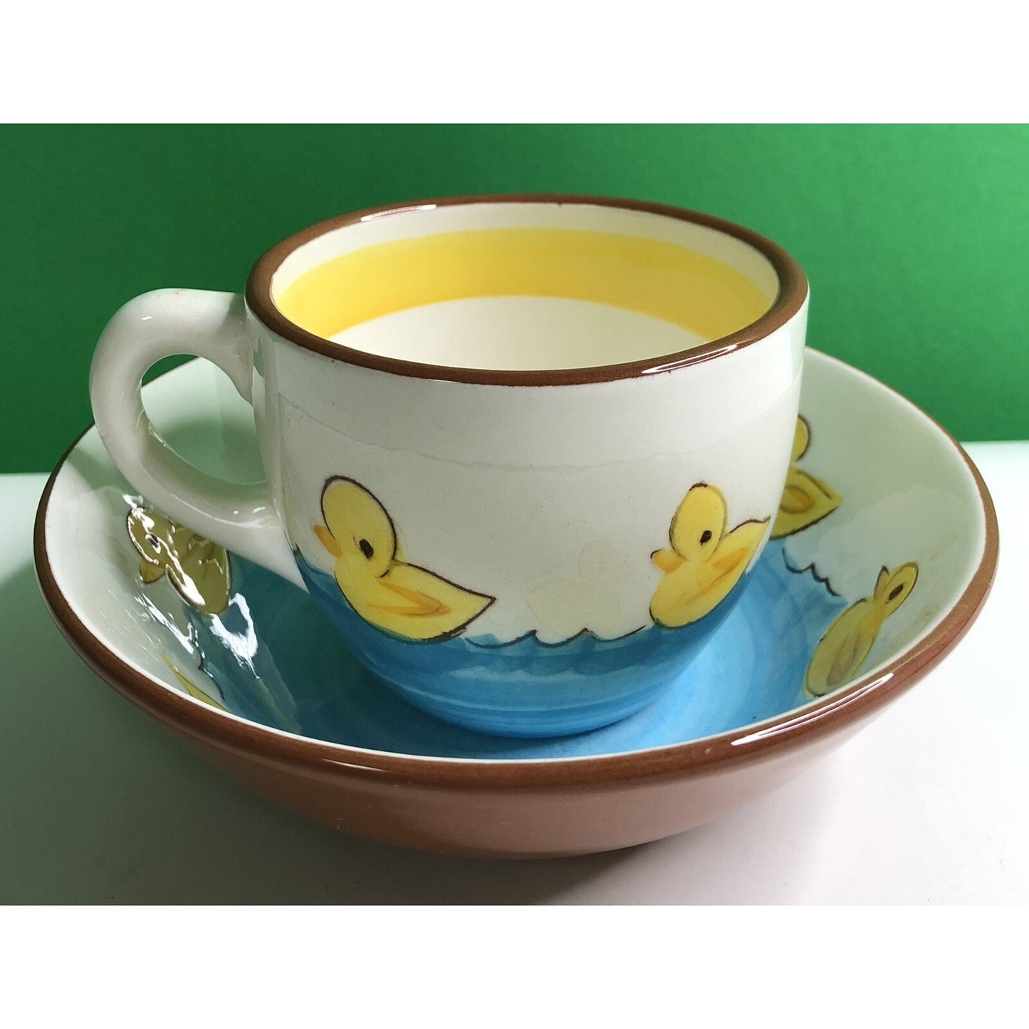 Vintage STANGL POTTERY Little Quackers 5.5 Inch Bowl & Cup #4046 Trenton NJ Duck