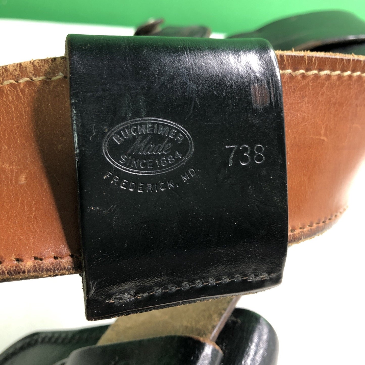 Vintage Brauer Bros. Black Leather Service Belt 42 Bucheimer Accessories Holster