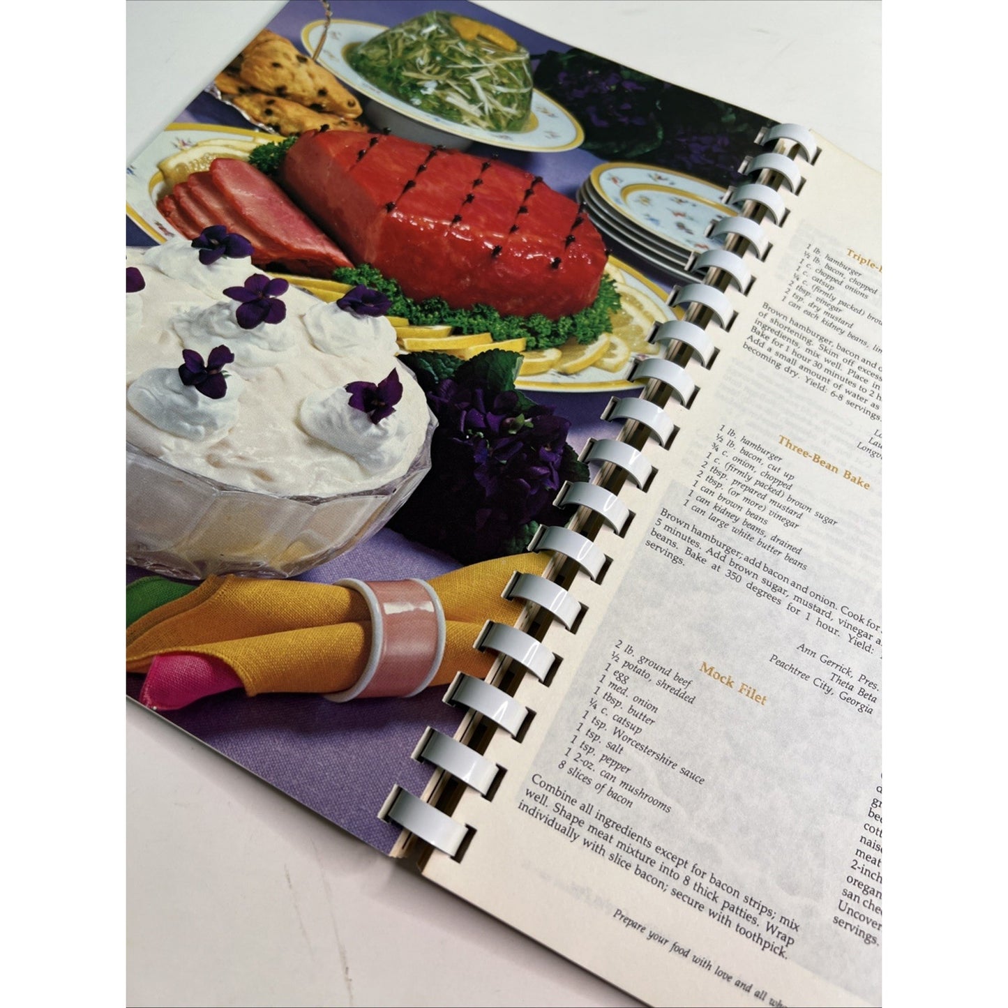 The Dining Room Beta Sigma Phi International Vintage Spiral Menu Cookbook PB