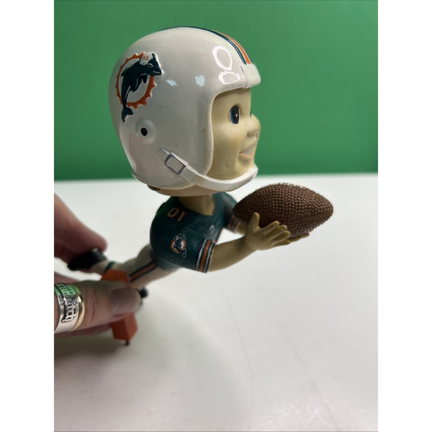 Vintage NFL Miami Dolphins Bobblehead Limited Edition COLLECTIBLE Stand Missing