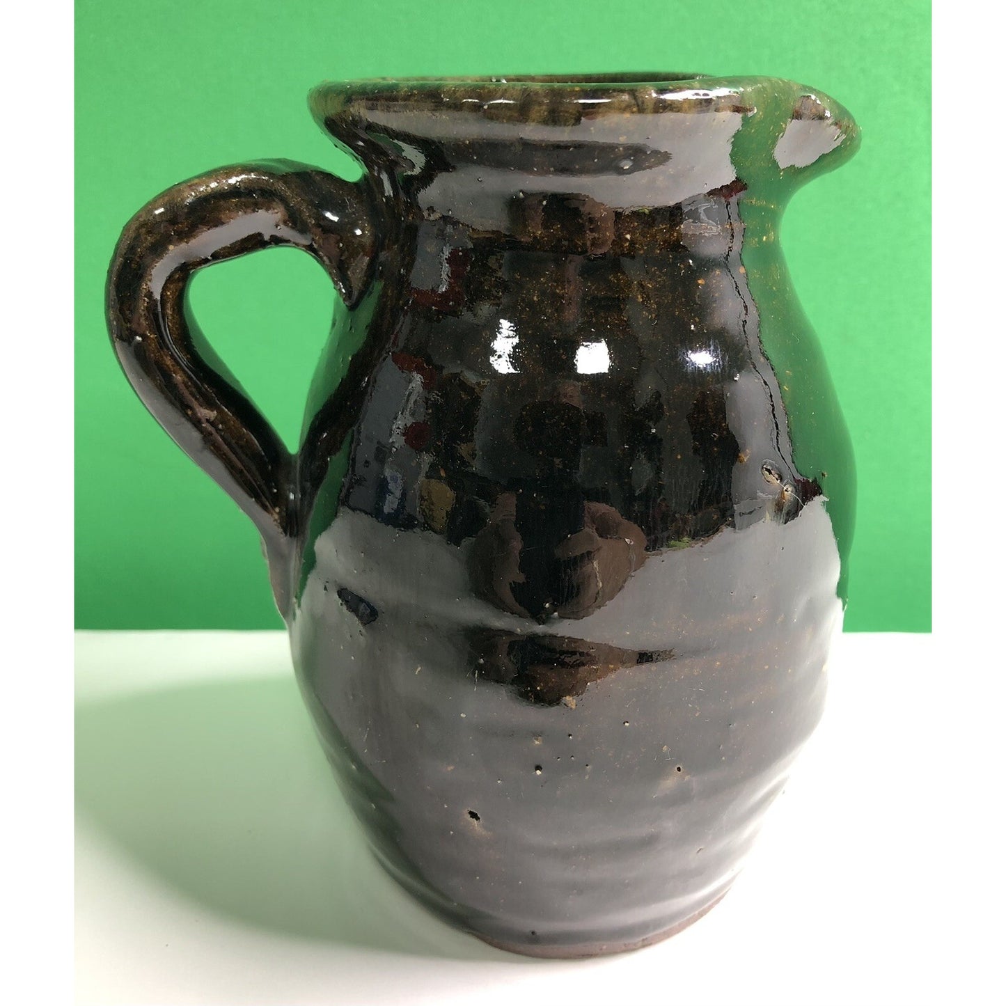 Signed Grace Nell Hewell (1933-2016) Folk Art Pottery Pitcher Georgia Potter