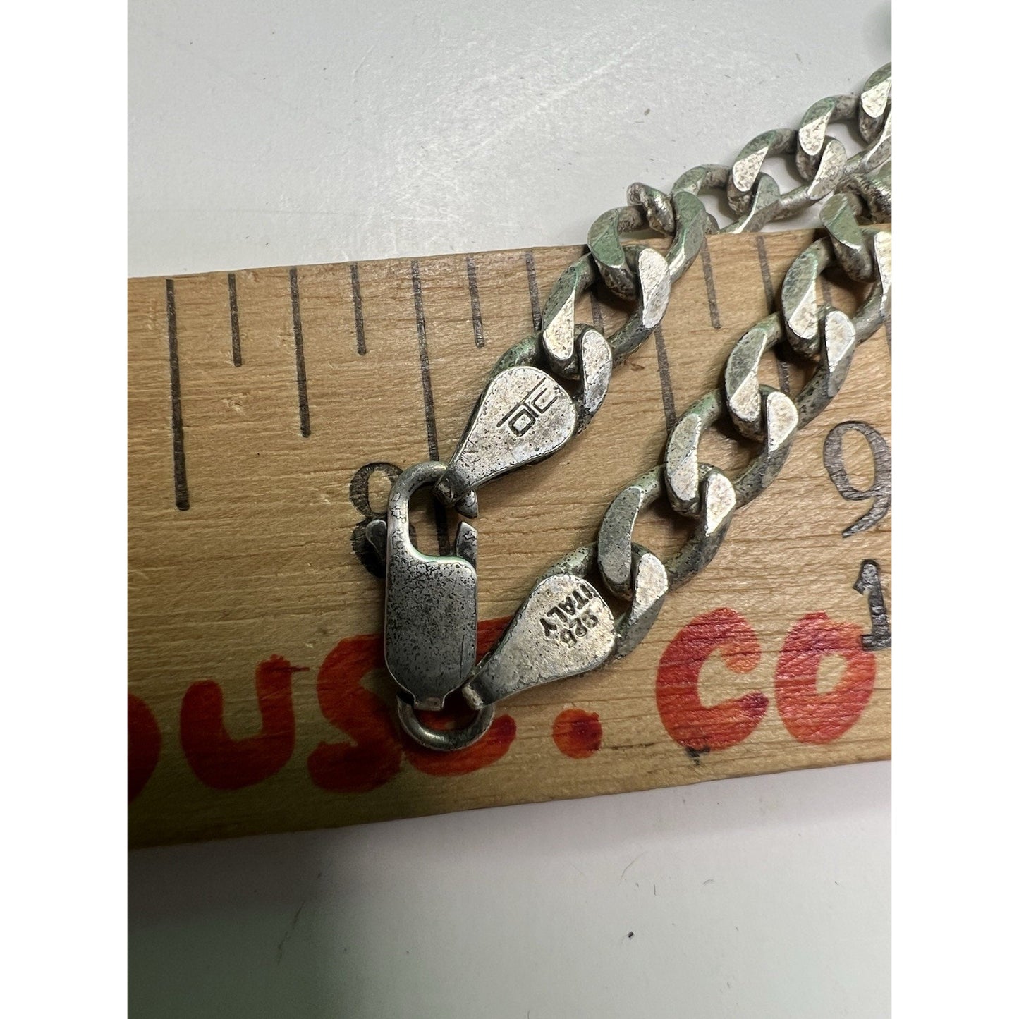 Vintage 20” Sterling Silver Curb Cuban Link Chain Necklace Lobster Claw Clasp
