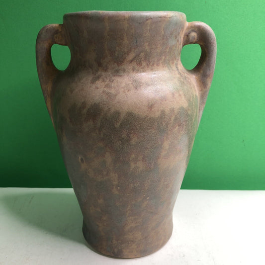 Brush McCoy 1930s Vintage Art Deco Pottery Mottled Brown Ceramic Vase