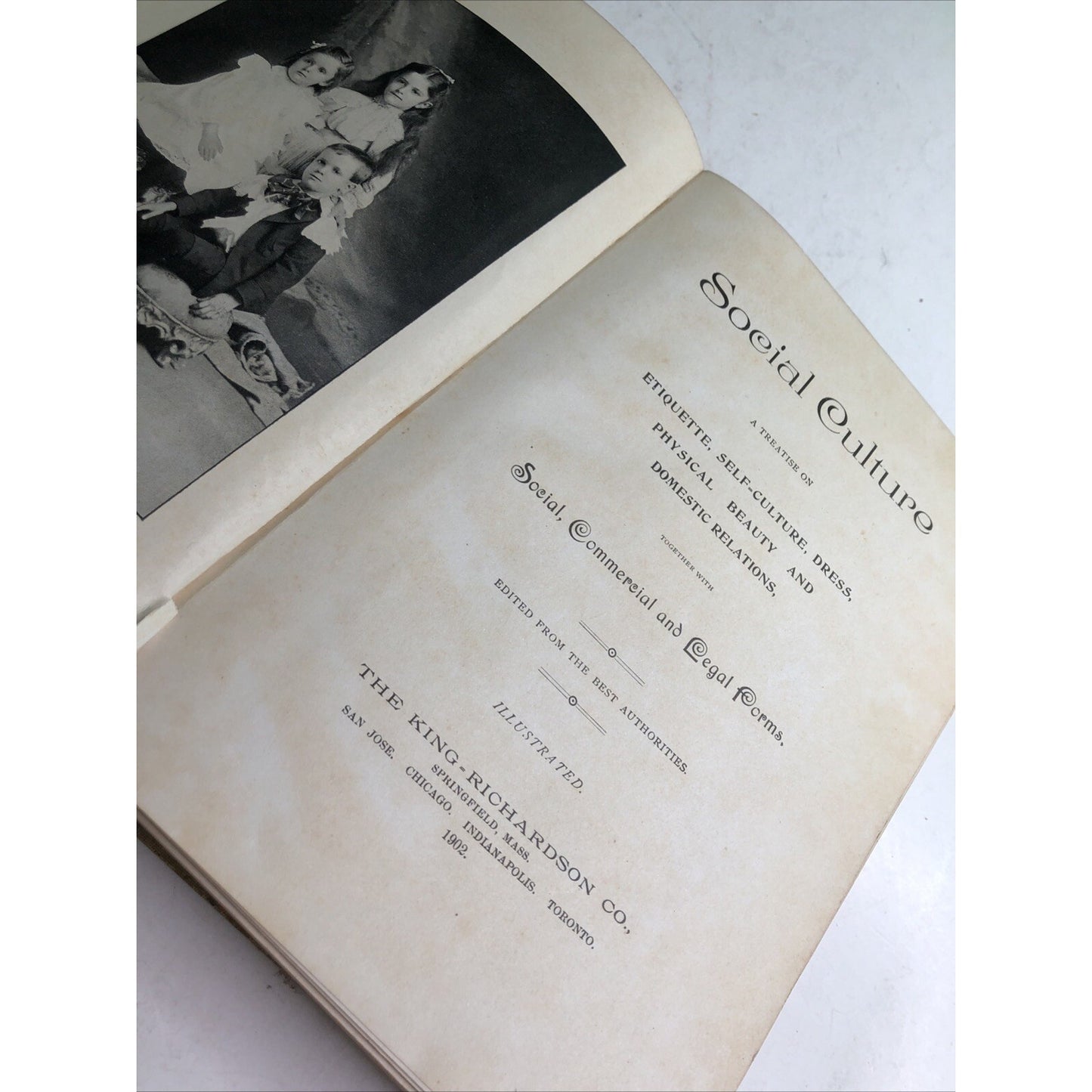 1902 SOCIAL CULTURE by The King-Richardson Co. Hardcover Illustrated Etiquette