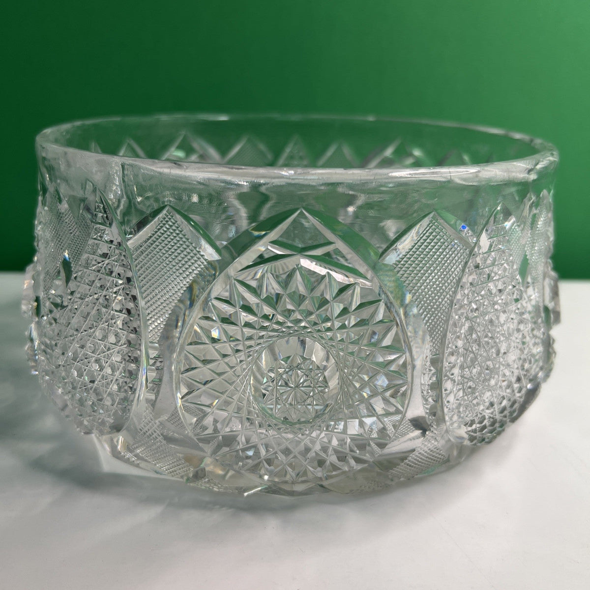 Elegant Vintage Cut Crystal Bowl 7.5” Diameter