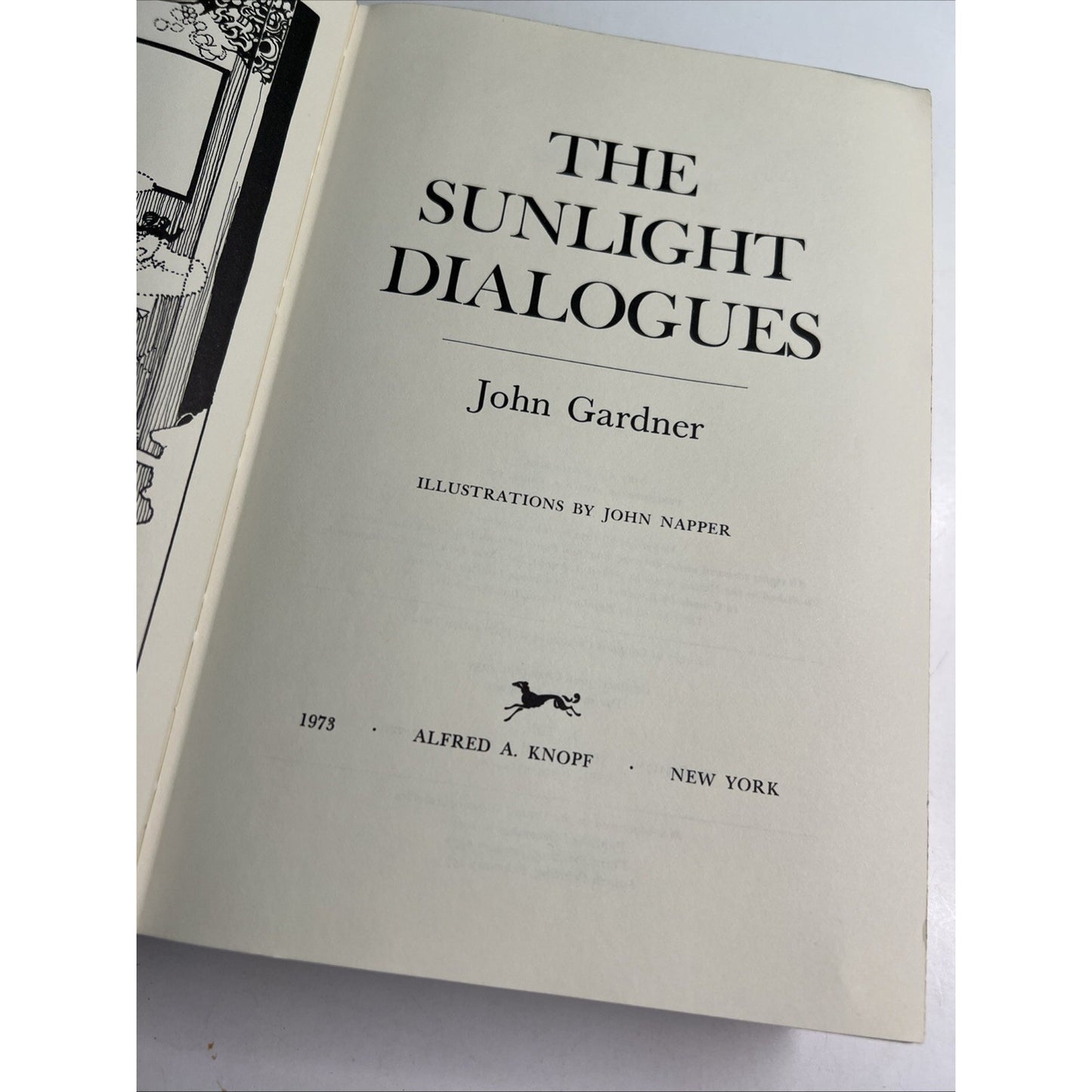 Sunlight Dialogues John Gardner HC DJ Illustrated 1973 4th Printing