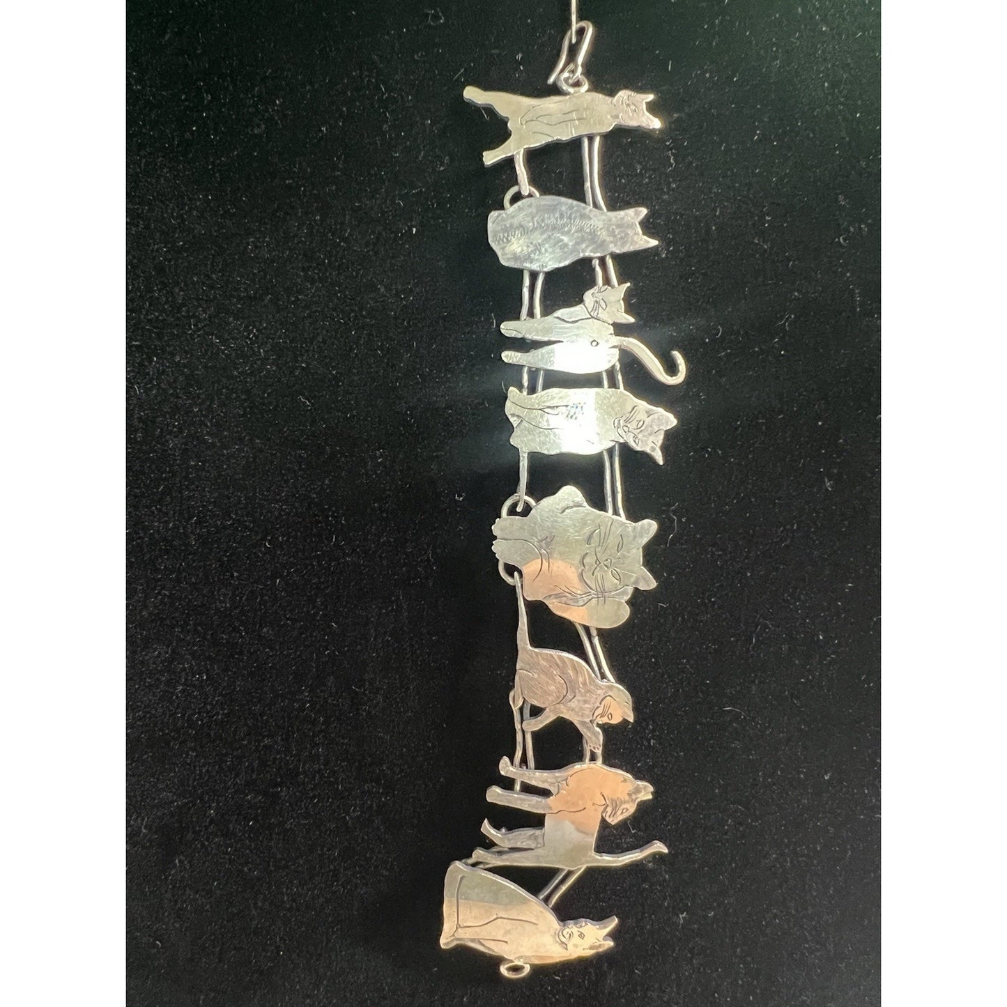 Vintage Metal Wild Bryde CAT BRACELET Link Jewelry 7”