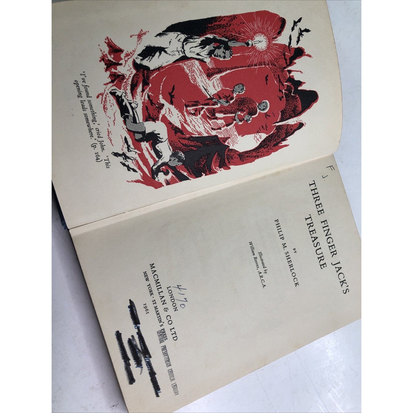 1961 Three Finger Jack’s Treasure By Philip Sherlock HC Illustrated Ex Library