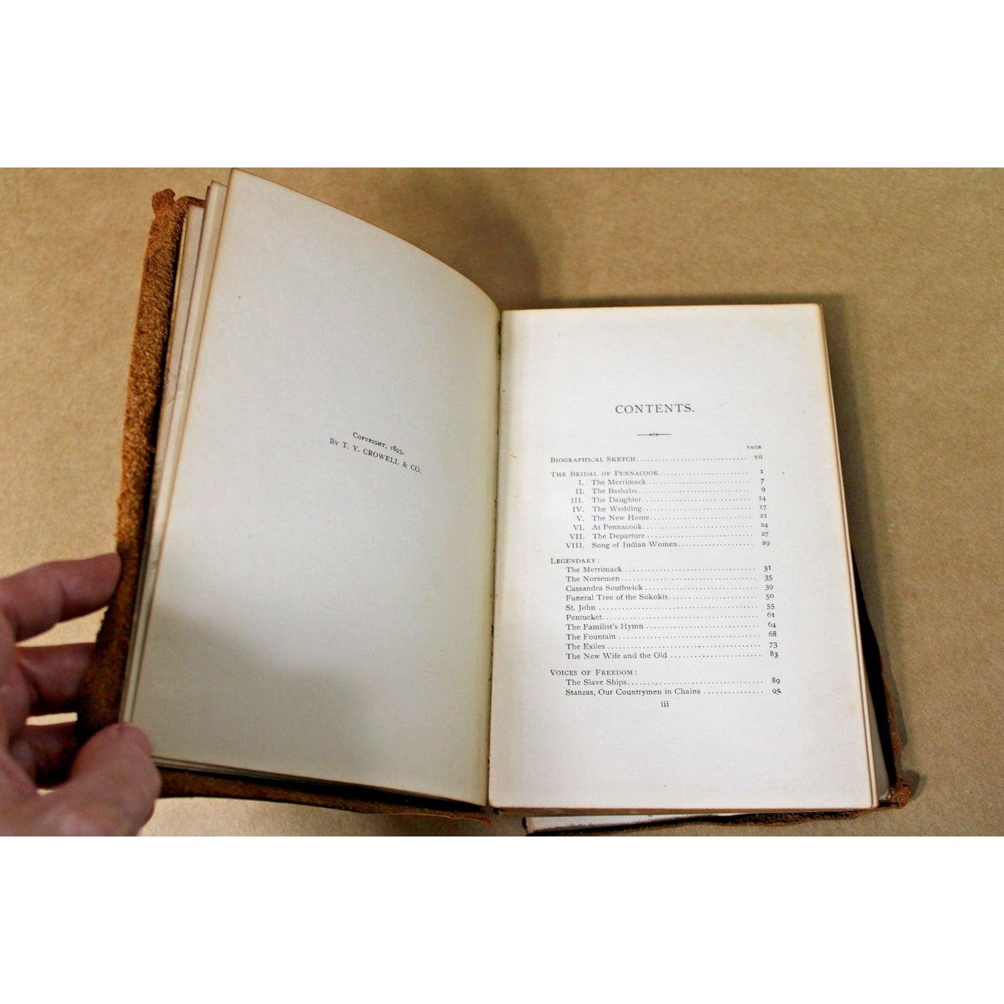 1893 Edition, The Early Poems of John Greenleaf Whittier with Bio. by N.H. Dole