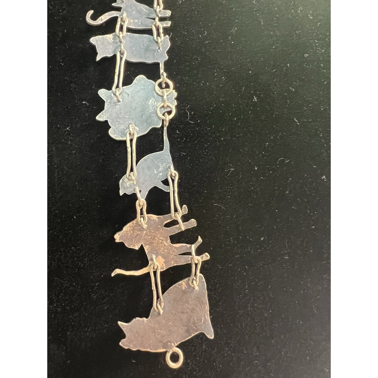 Vintage Metal Wild Bryde CAT BRACELET Link Jewelry 7”