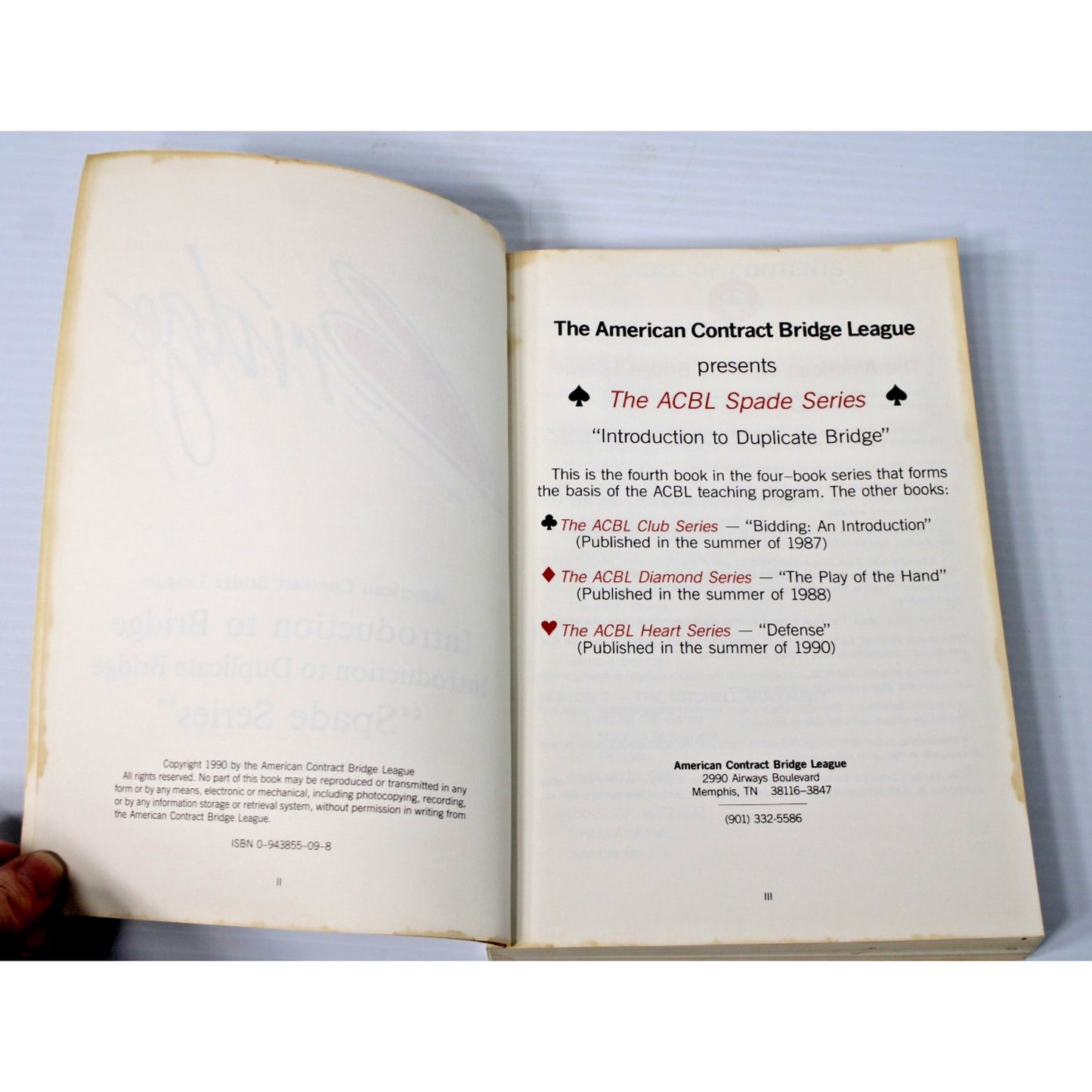 Introduction to Duplicate Bridge: Spade Series- Audrey Grant, 1990 1st Edition
