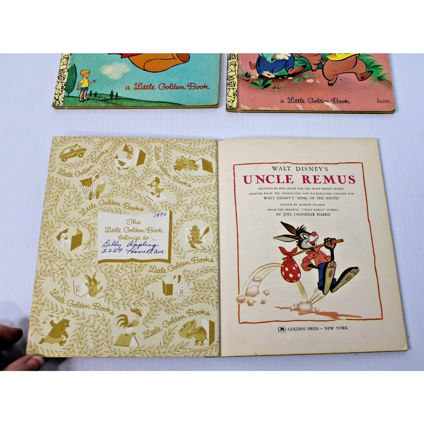 4 Rare Vintage Walt Disney Little Golden Books- Uncle Remus, Mary Poppins, Pooh