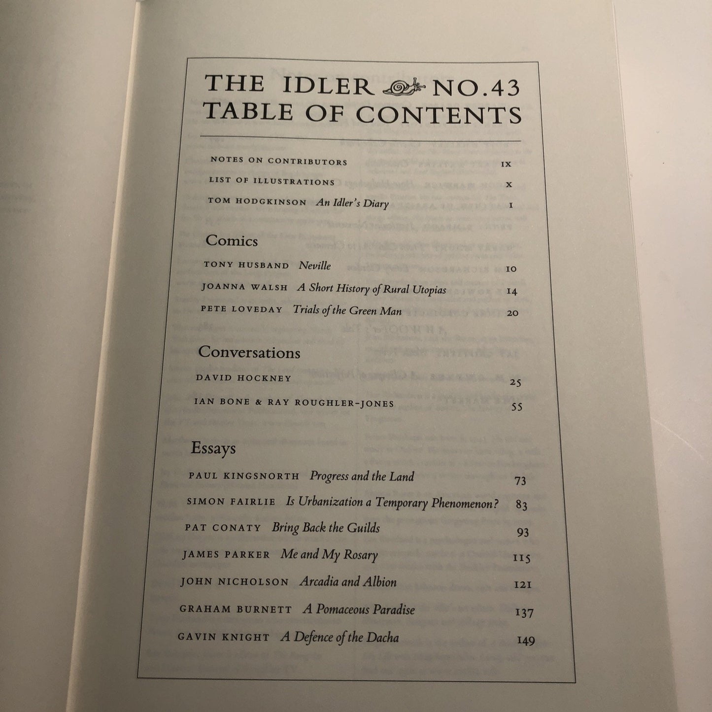 The Idler 43: Back To The Land 2010 HB Tom Hodgkinson Editor Illustrated