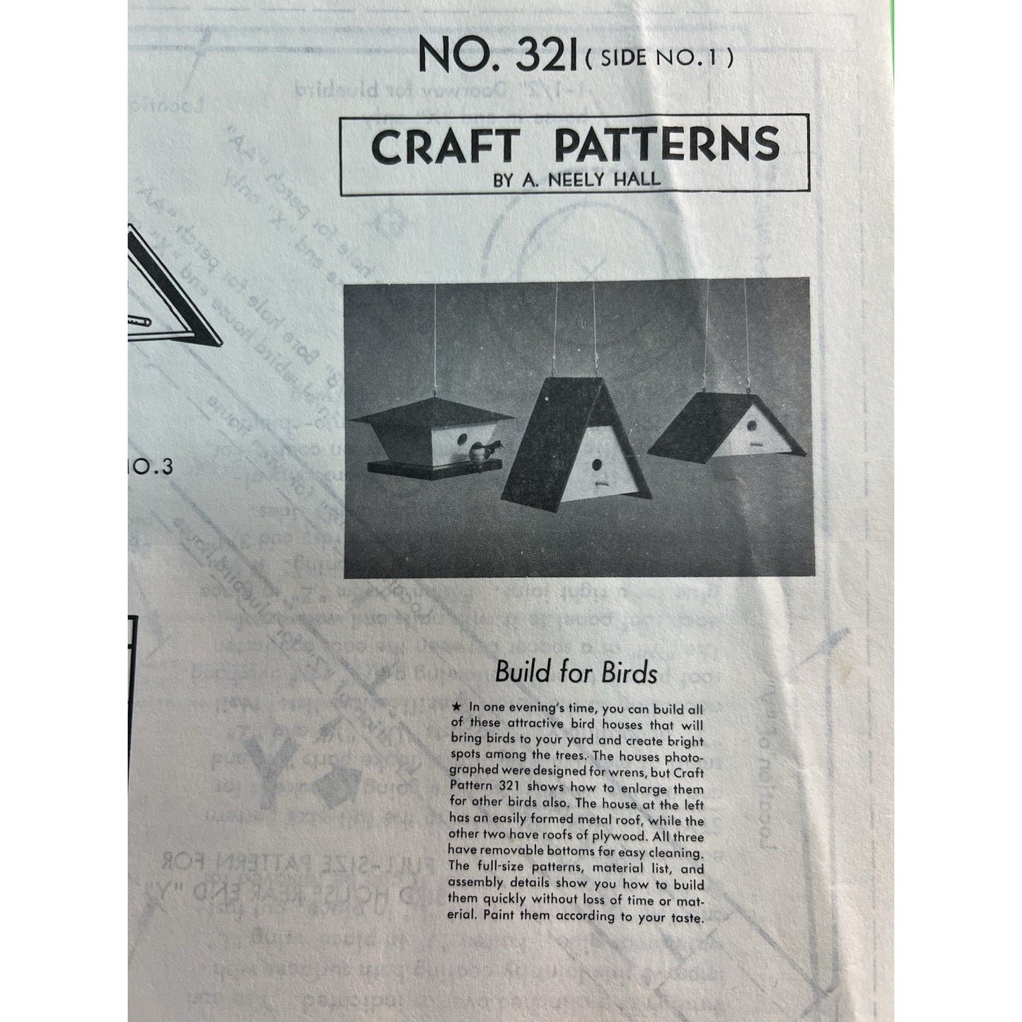Lot Of 9 Bird House Plans Full Size Craft Patterns Instructions Project List