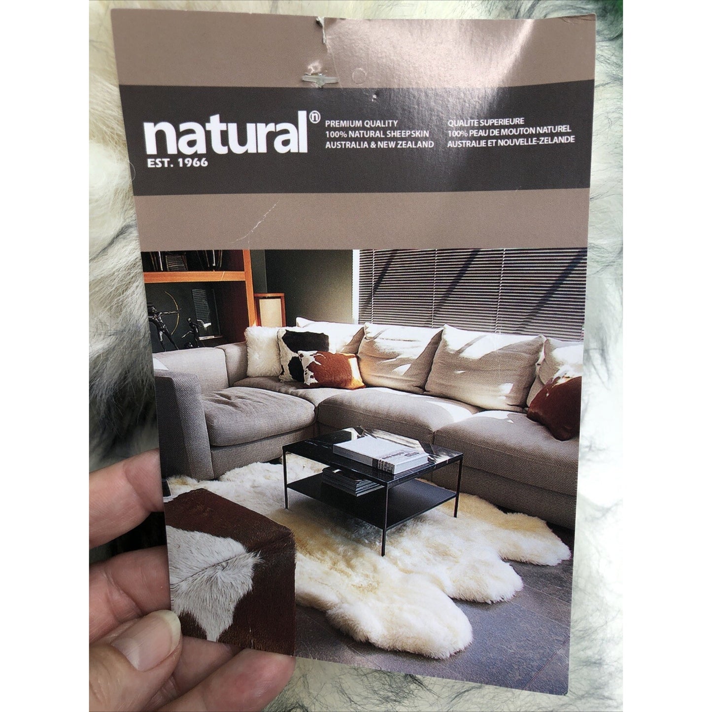 Natural Brand Sheepskin From Australia New Zealand 38” x 25” Throw Rug NWT