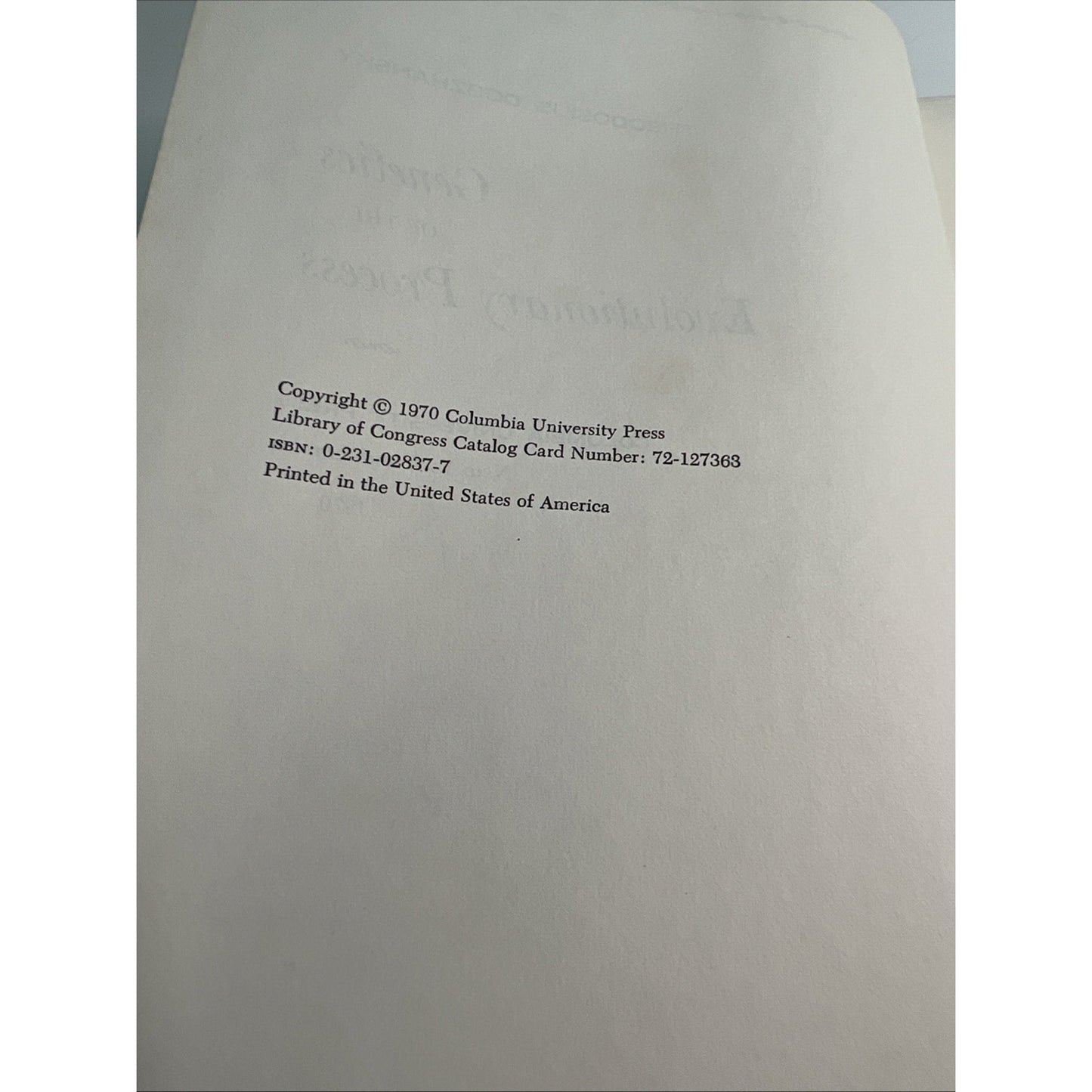 GENETICS OF THE EVOLUTIONARY PROCESS By Theodosius Dobzhansky 1970 Hardcover
