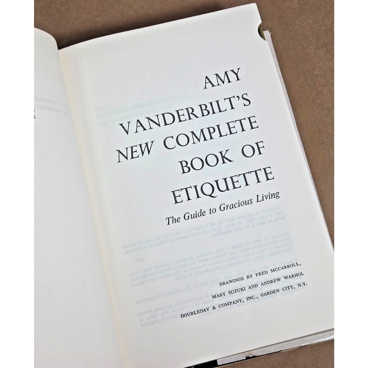 Vintage 1963 Amy Vanderbilt Book of Etiquette - Andy Warhol Illustrations