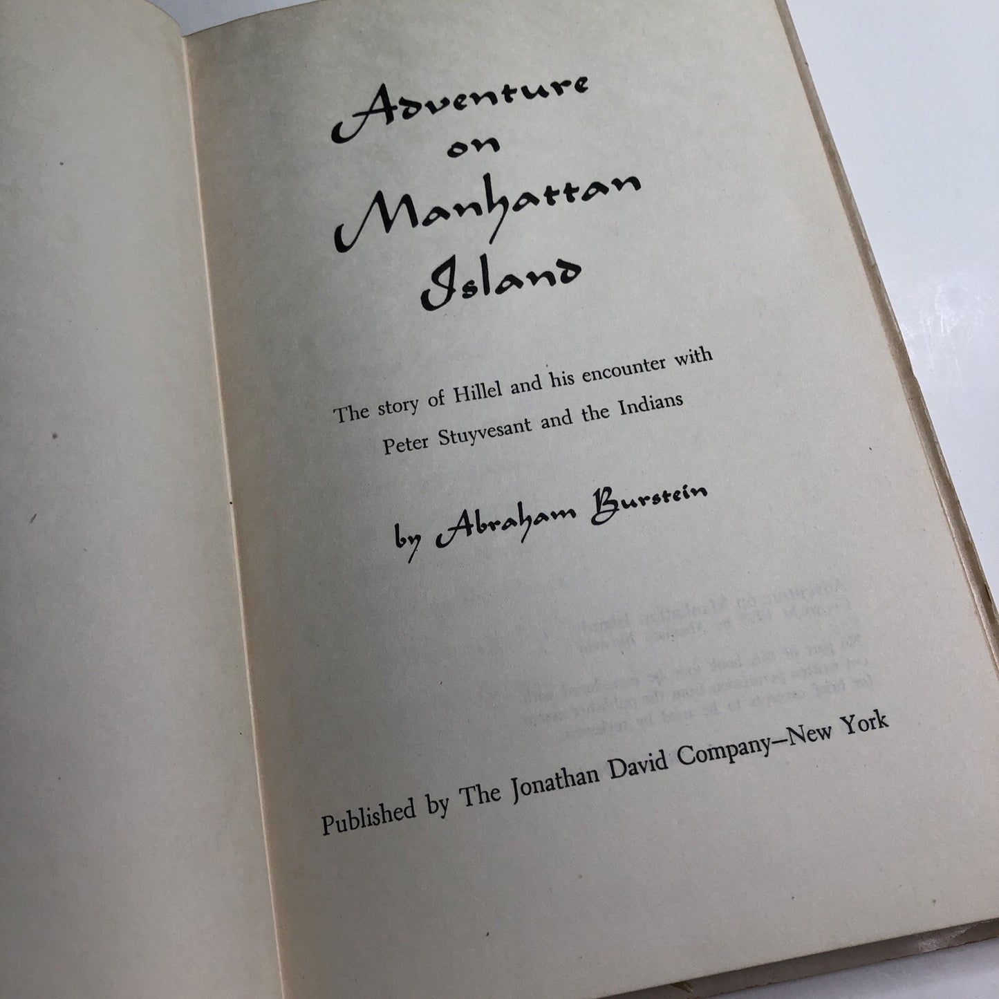 Adventure On Manhattan Island by Abraham Burstein (1957, Hardcover) Ex-Library