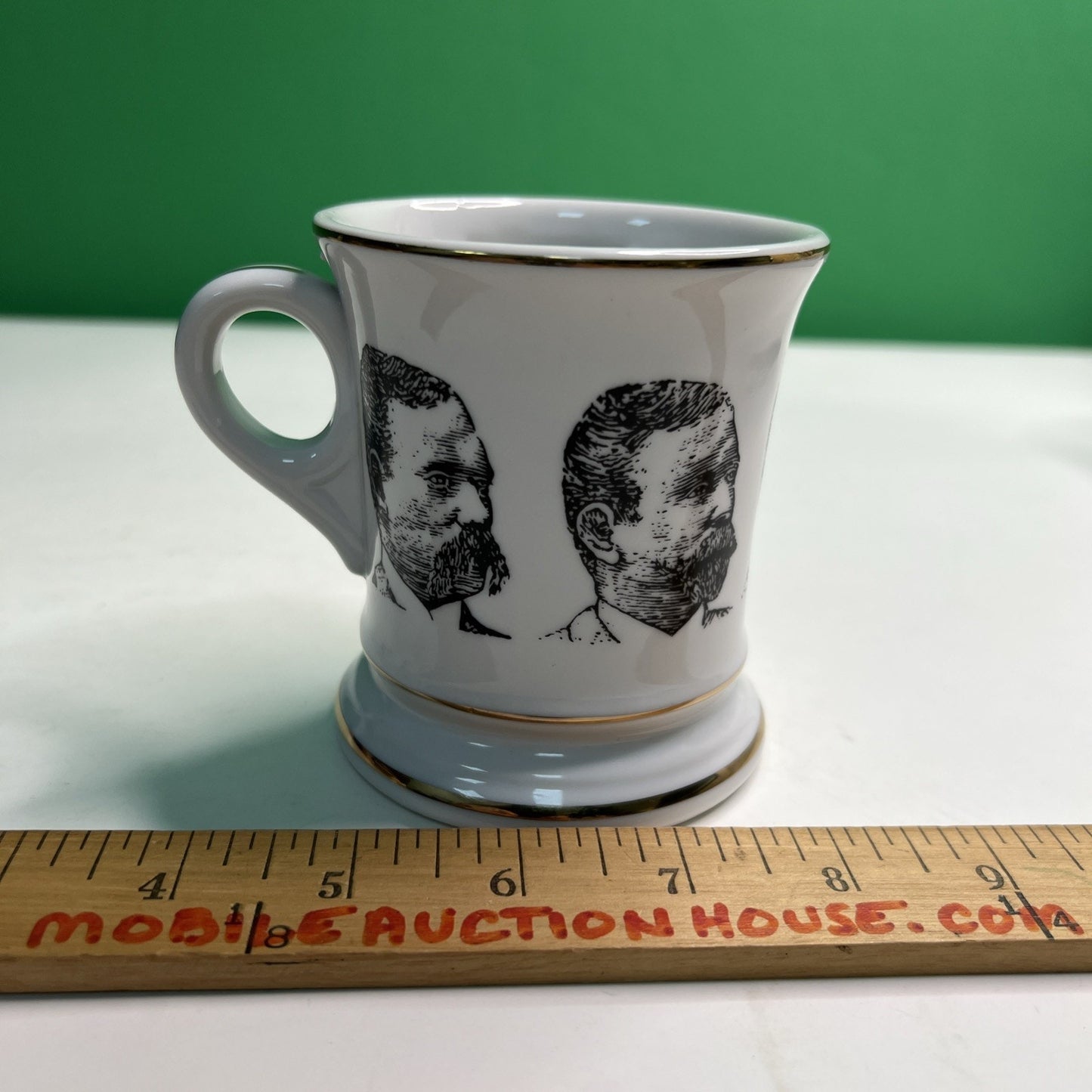 Faces Teddy Roosevelt Ironstone Mustache Mug Vintage Political Facial Hair Cup