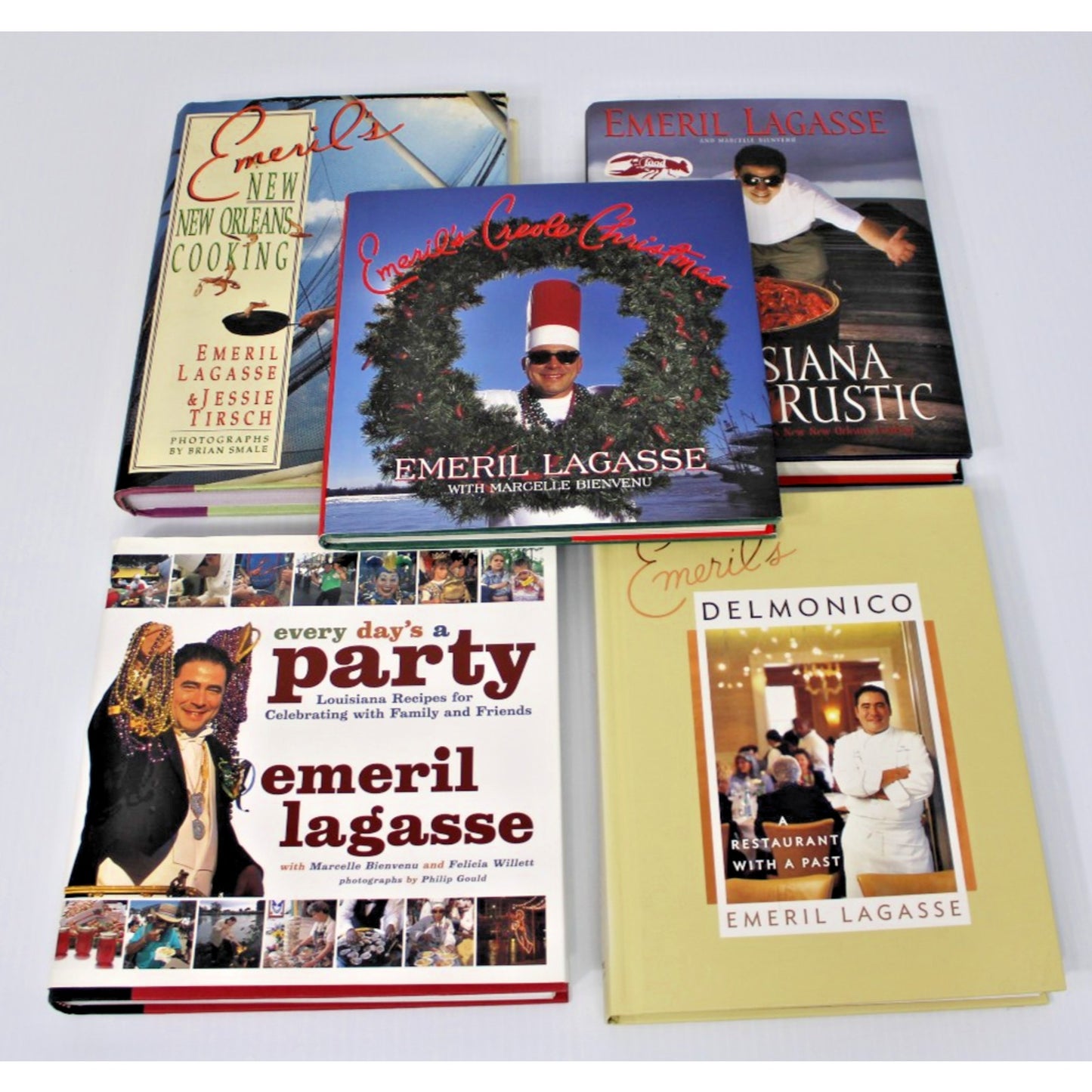 5 Cookbooks by Emeril Lagasse, Louisiana Creole Cooking, HC/ DJ- ALL 1st Edition