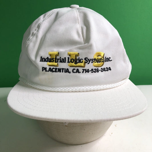 Vintage INDUSTRIAL LOGIC SYSTEMS Logo Strap Back Cotton Polyester Ball Cap Hat