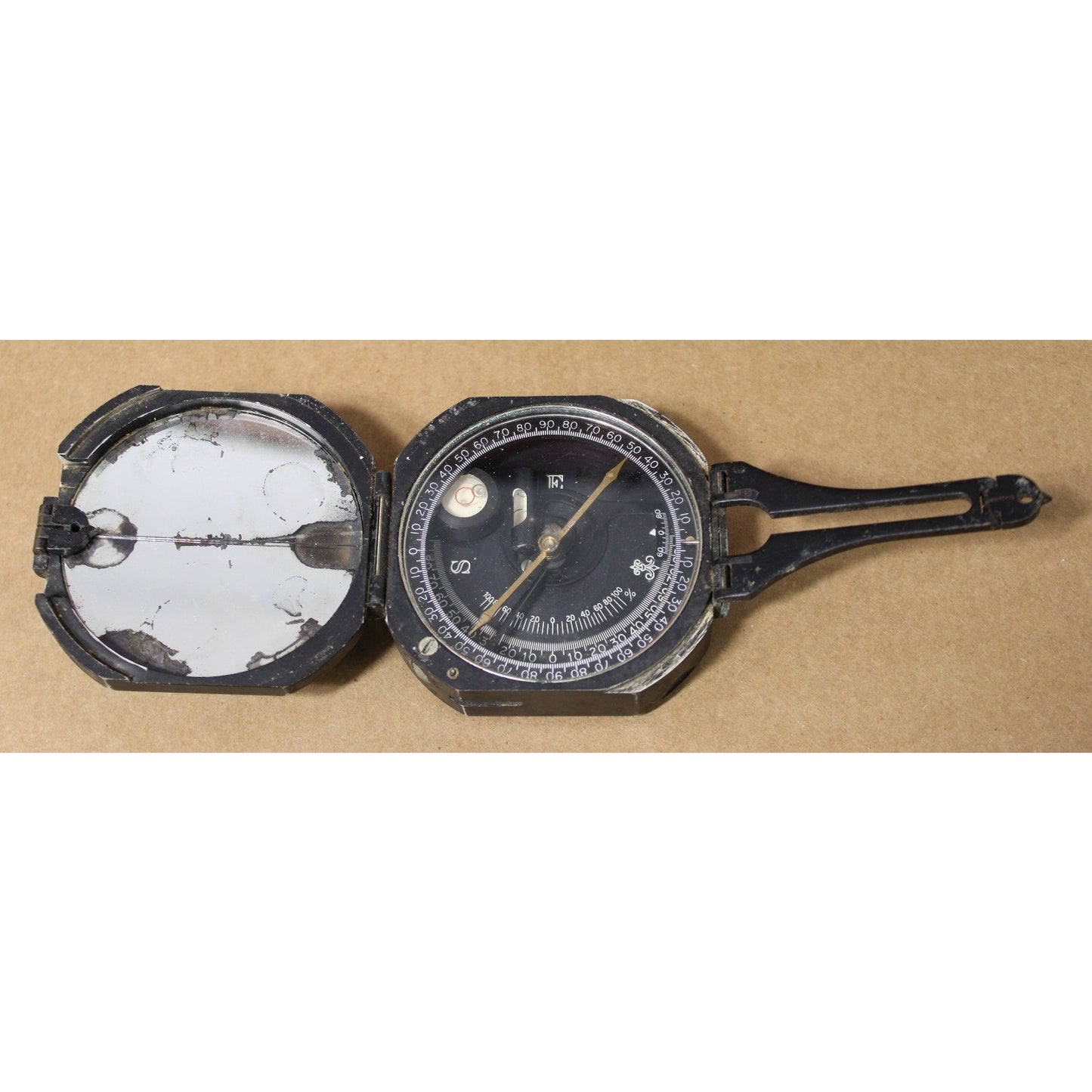 US Civil Engineer Corps Handheld Compass & Leather Case, Keuffel & Esser Co.