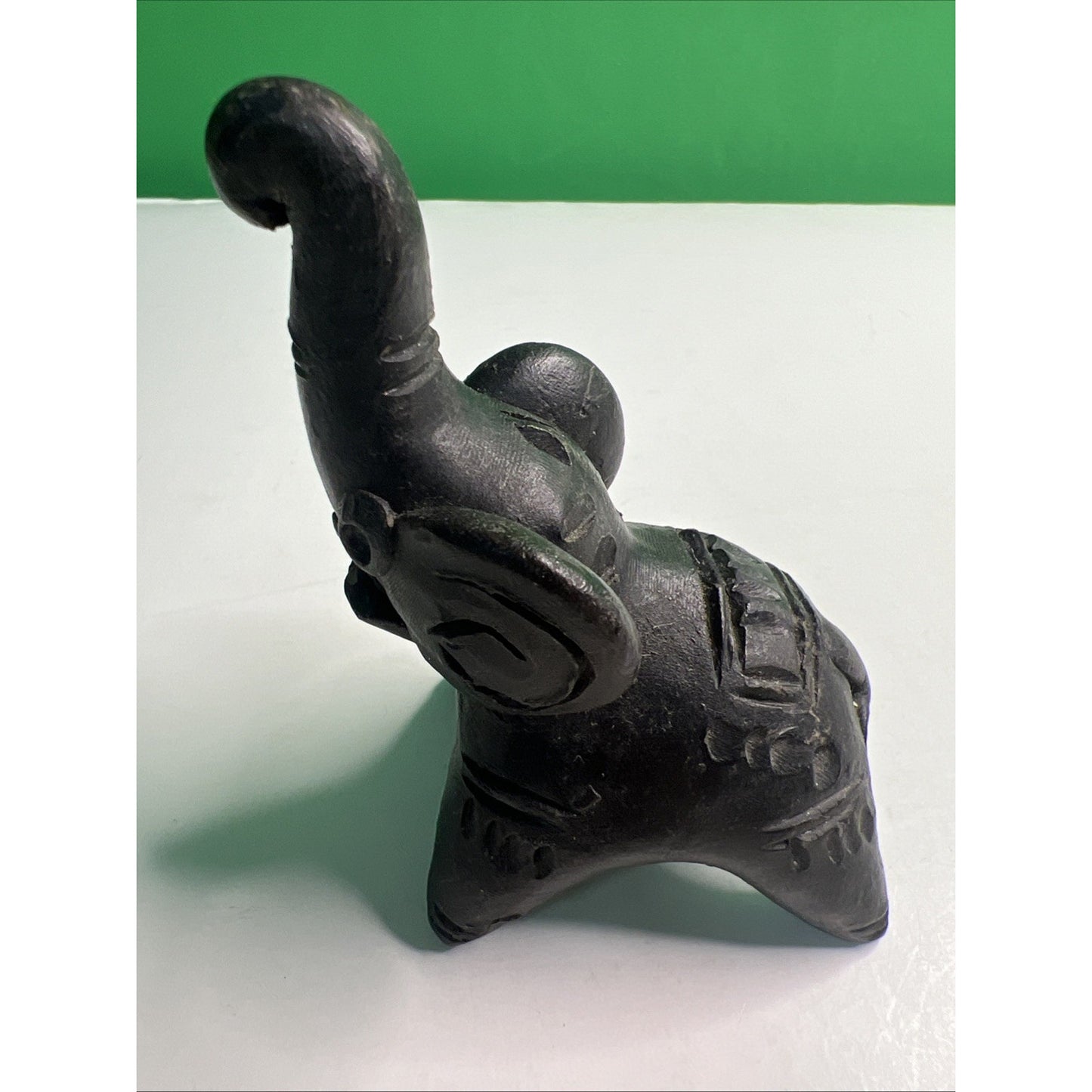 Black Clay Barro Negro Elephant From Oaxaca Mexico Handmade Detailed Good Luck