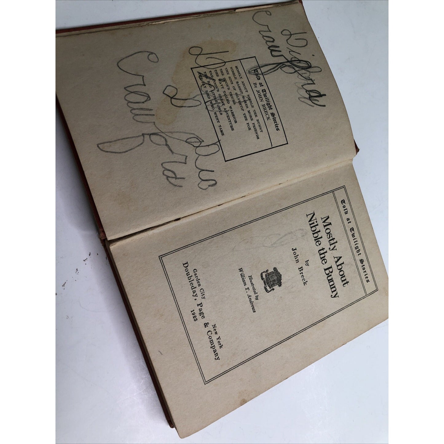 Told at Twilight Stories Mostly About Nibble The Bunny 1923 1st Edition By Breck