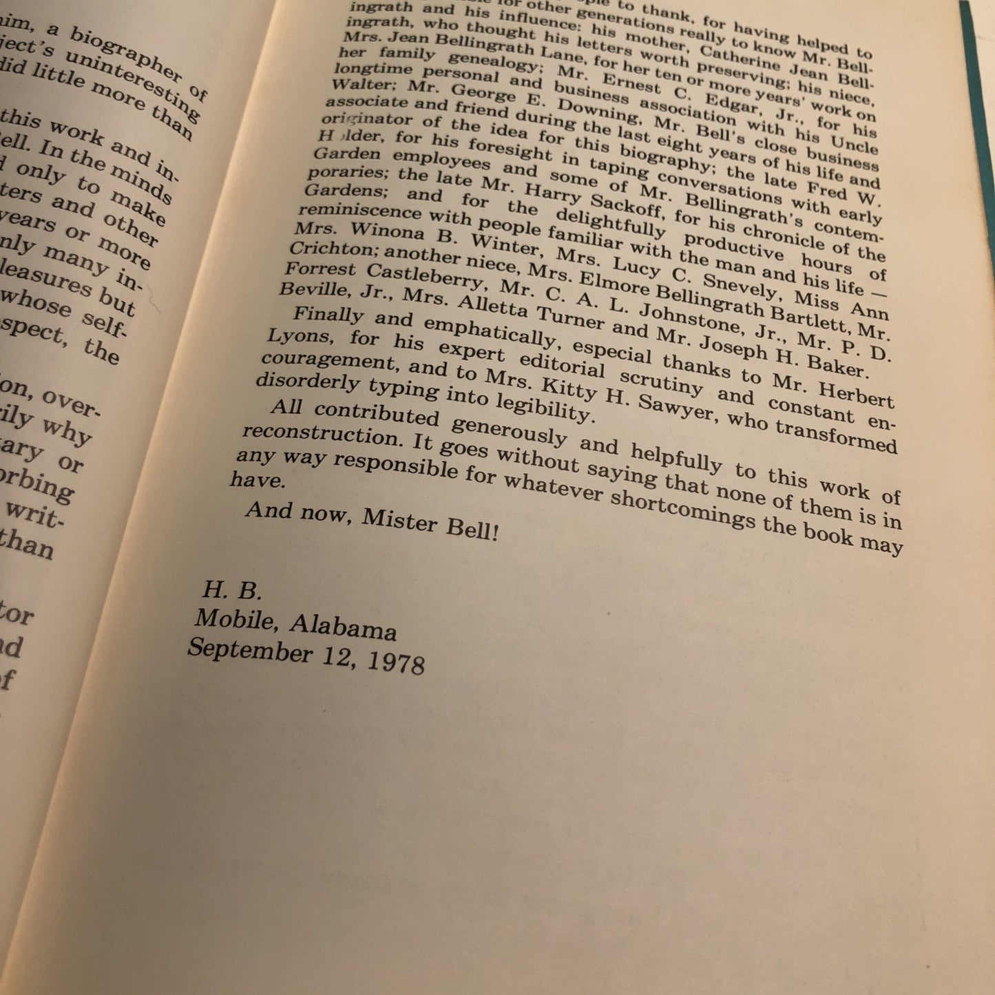Mister Bell: A Life Story Of Walter D. Bellingrath by Howard Barney (1979, HC)