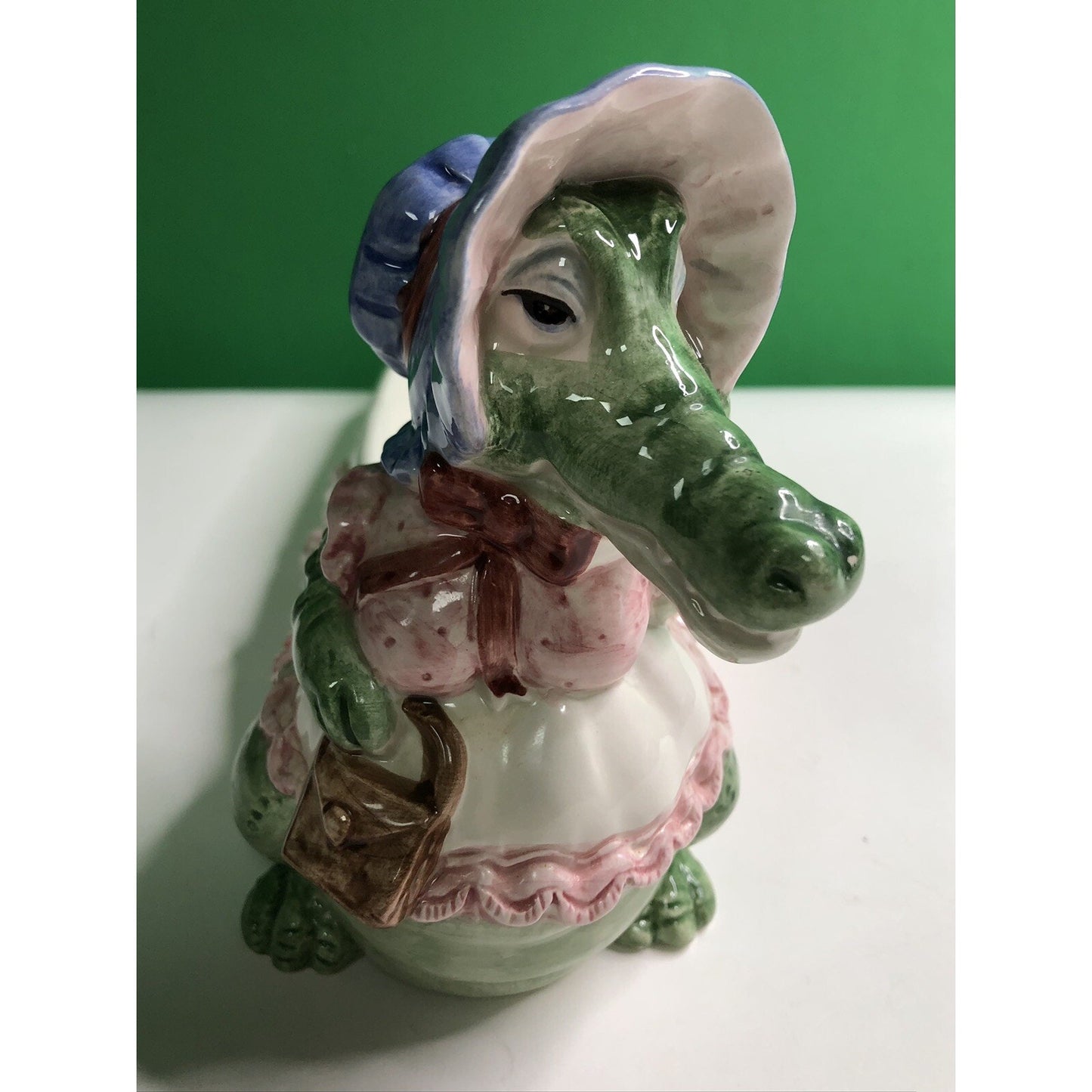 Vintage 1991 FITZ & FLOYD Alligator & Frog Candy Dish Cracker Tray Adorable