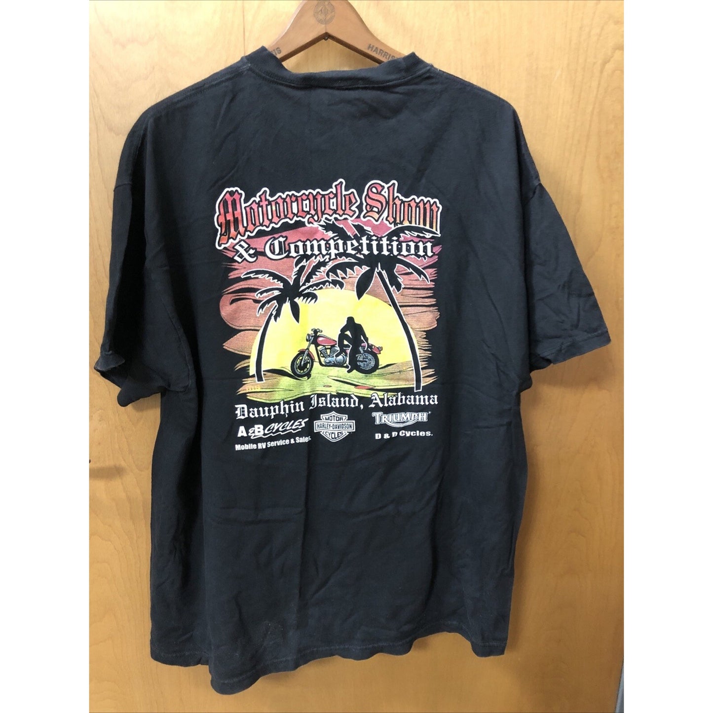 Vintage DAUPHIN ISLAND ALABAMA Motorcycle Show Competition Tshirt XL