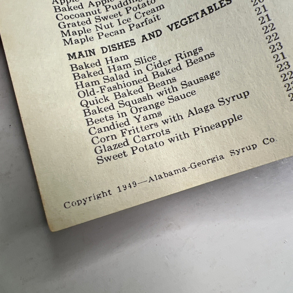 1949 Alaga Syrup Recipe Booklet Alabama Georgia Company History AL GA Montgomery