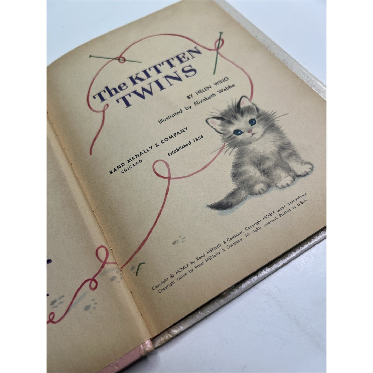 The Kitten Twins Rand McNally Tip-Top Elf Book 1960 Helen Wing Elizabeth Webbe