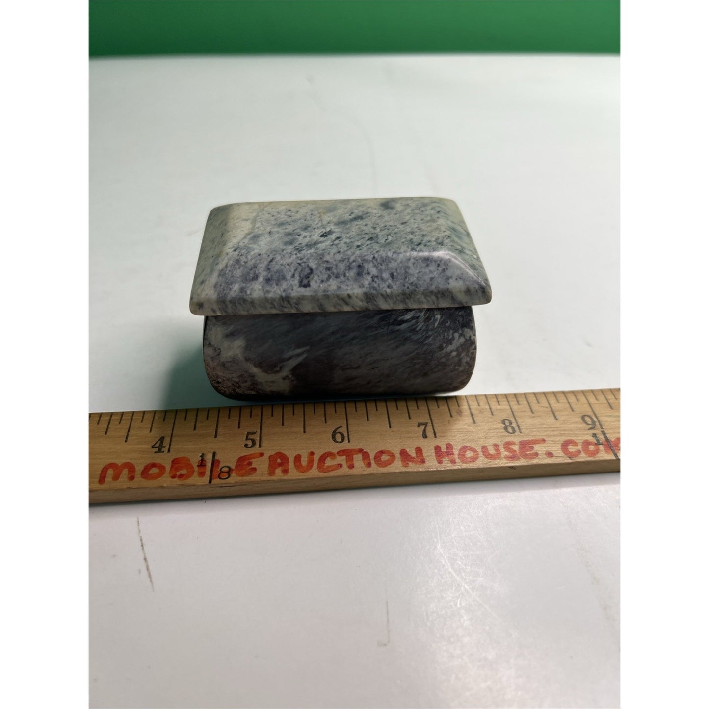 Carved Soapstone Small Box Trinket Vanity Natural Stone with Lid