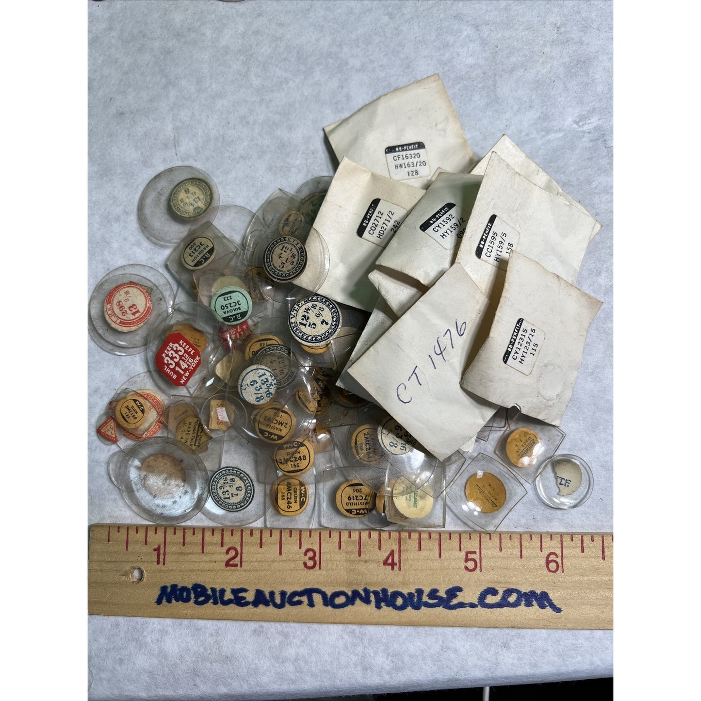 Assorted lot of 100 wrist Watch Glass Crystals new old stock NOS