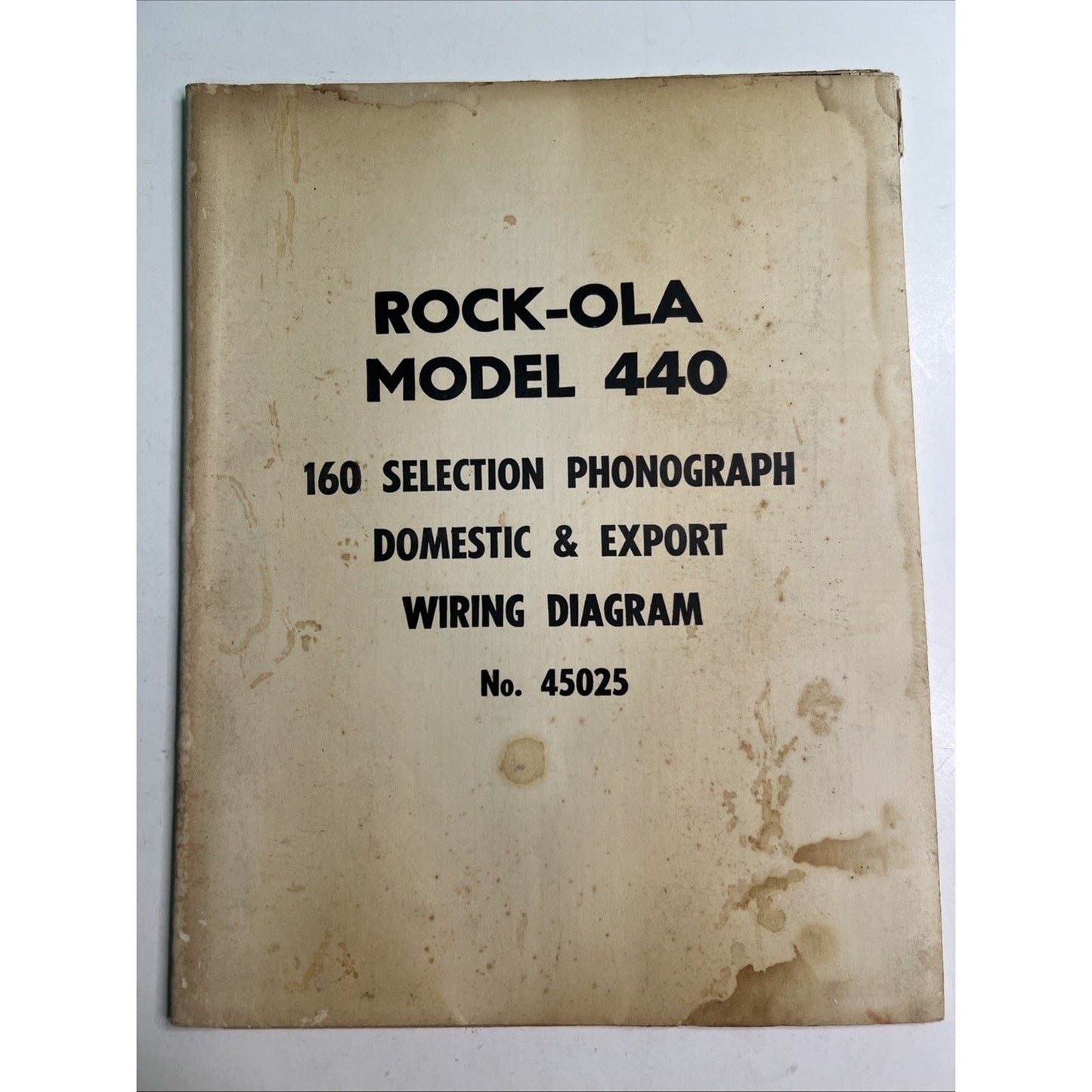 ORIGINAL ROCK-OLA MODEL 440 160 SELECTION PHONOGRAPH WIRING DIAGRAM No. 45025