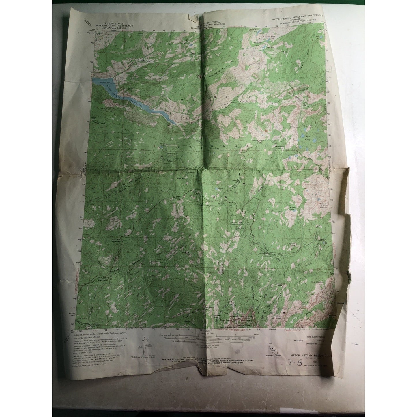 Lot 2 Topographical Maps California Yosemite National Park USGS 1956 - 17”x22”