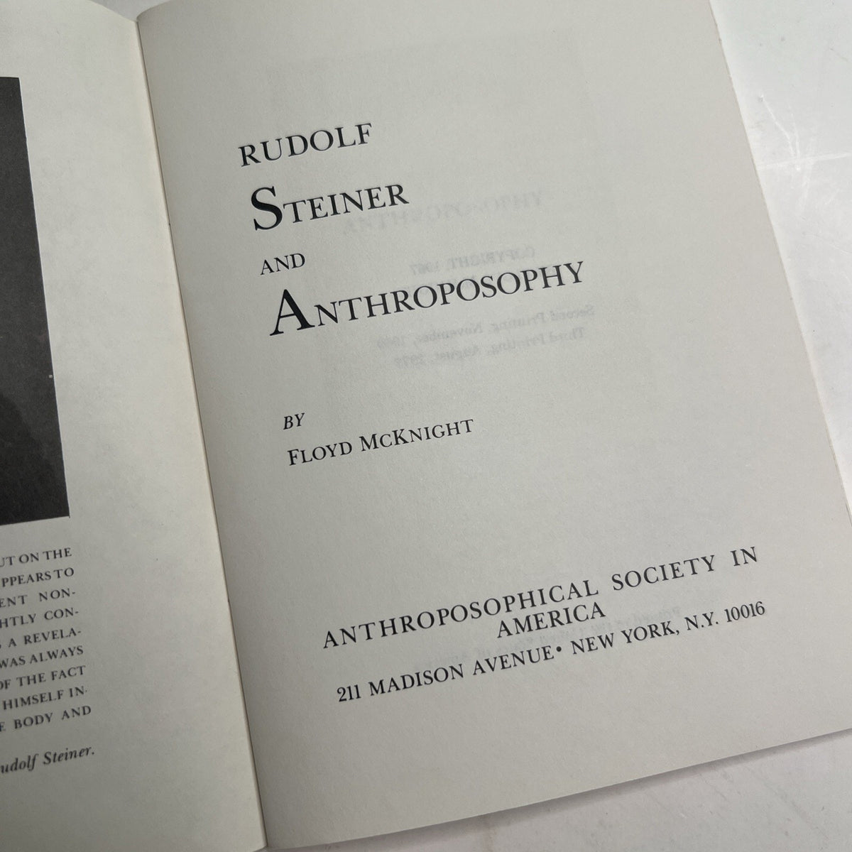 Rudolf Steiner and Anthroposophy 1967/1977 Third Printing By Floyd McKnight