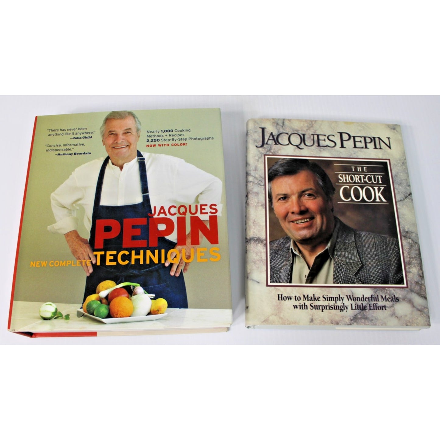 Jacques Pepin: New Complete Techniques and The Short-Cut Cook, HC/DJ, Like New!