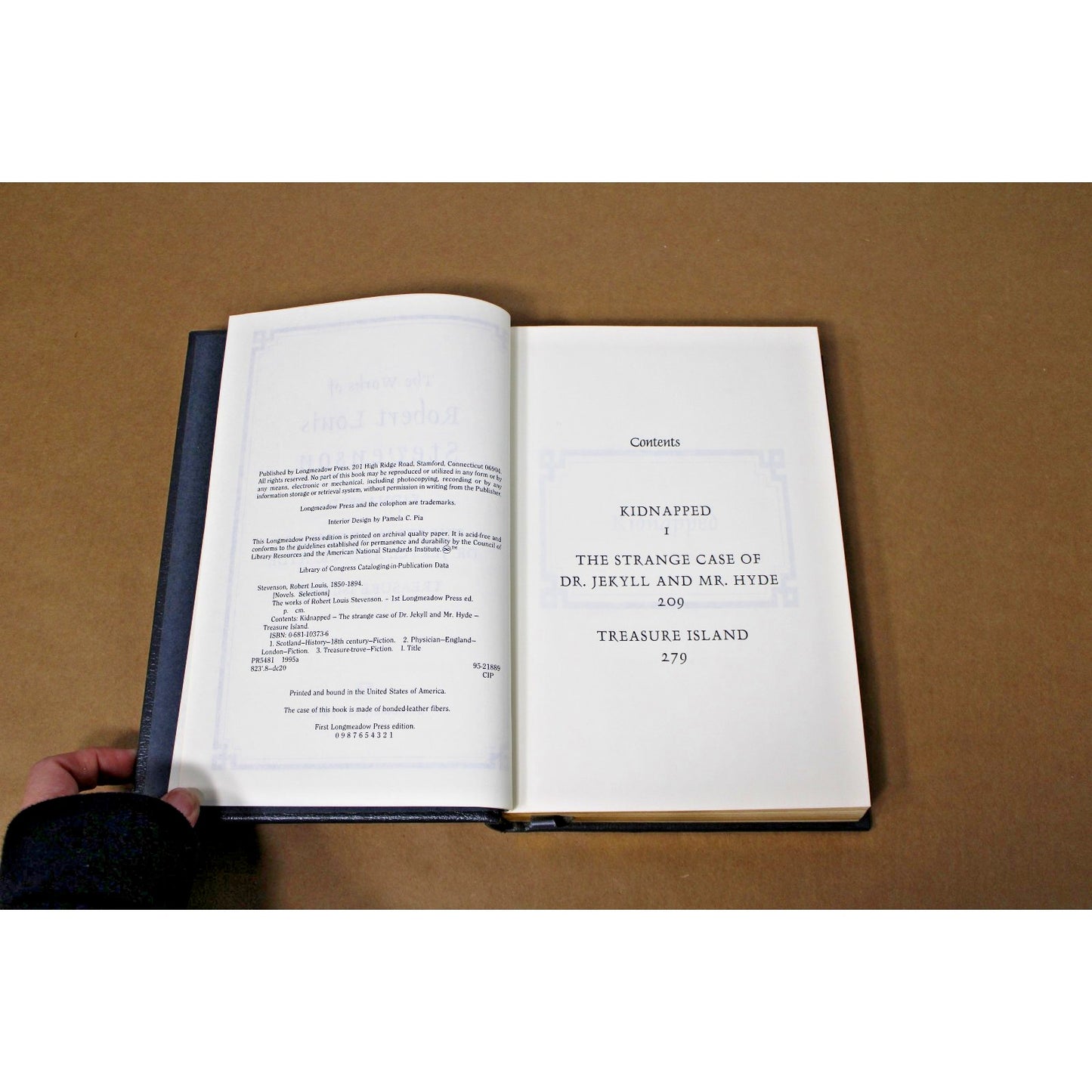 The Works of Robert Louis Stevenson, Grey Leather, Gilt Edges, Longmeadow Press