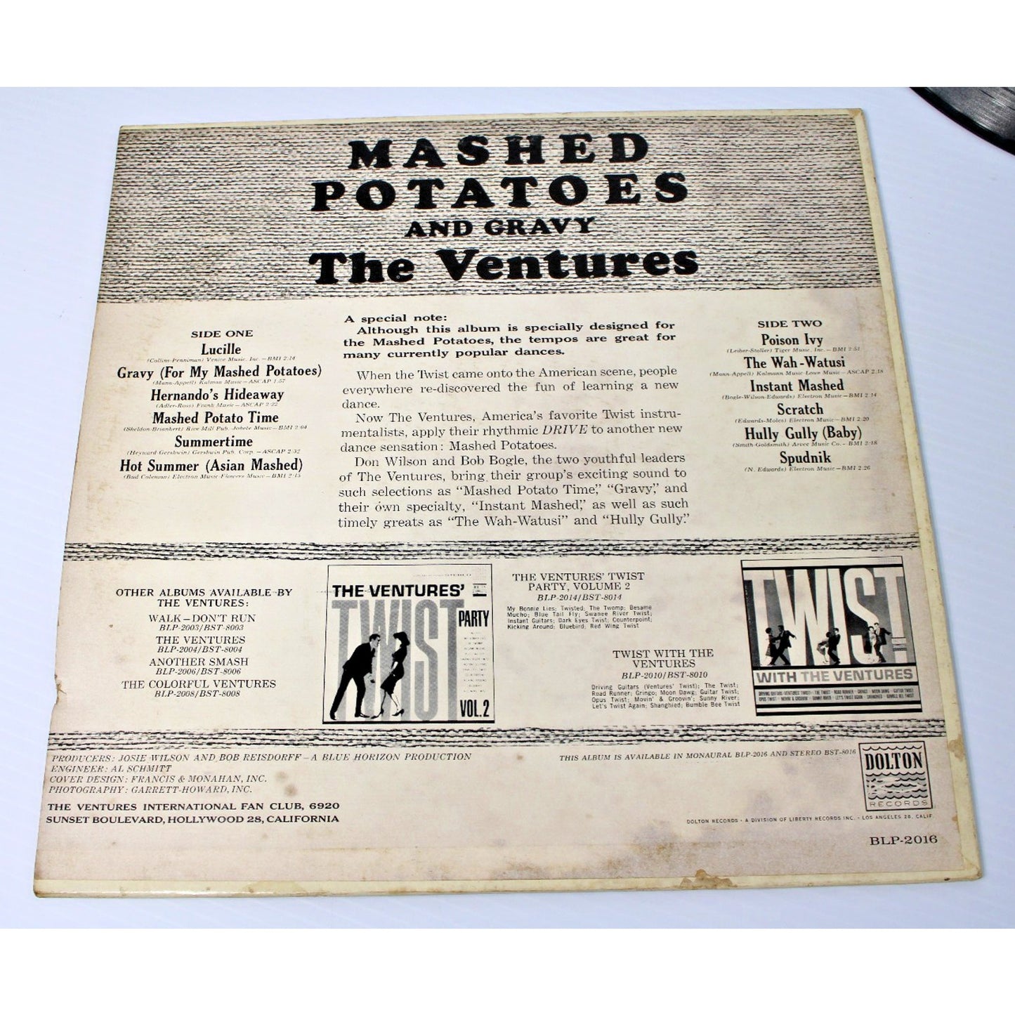 The Ventures- Mashed Potatoes And Gravy, 1962 Dolton BLP2016 VG/G+ 60s Surf Rock