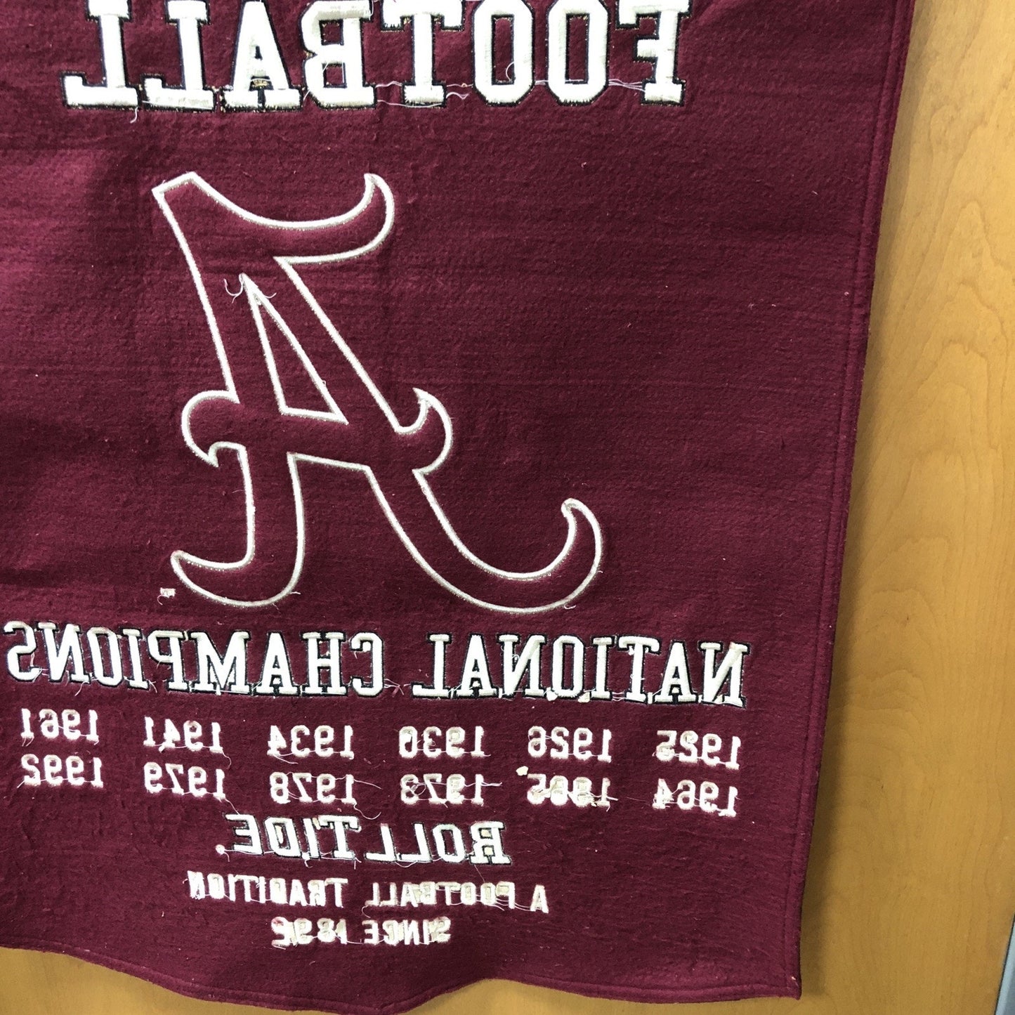 VINTAGE University Of Alabama Football National Champions Wool Banner 38”x23”