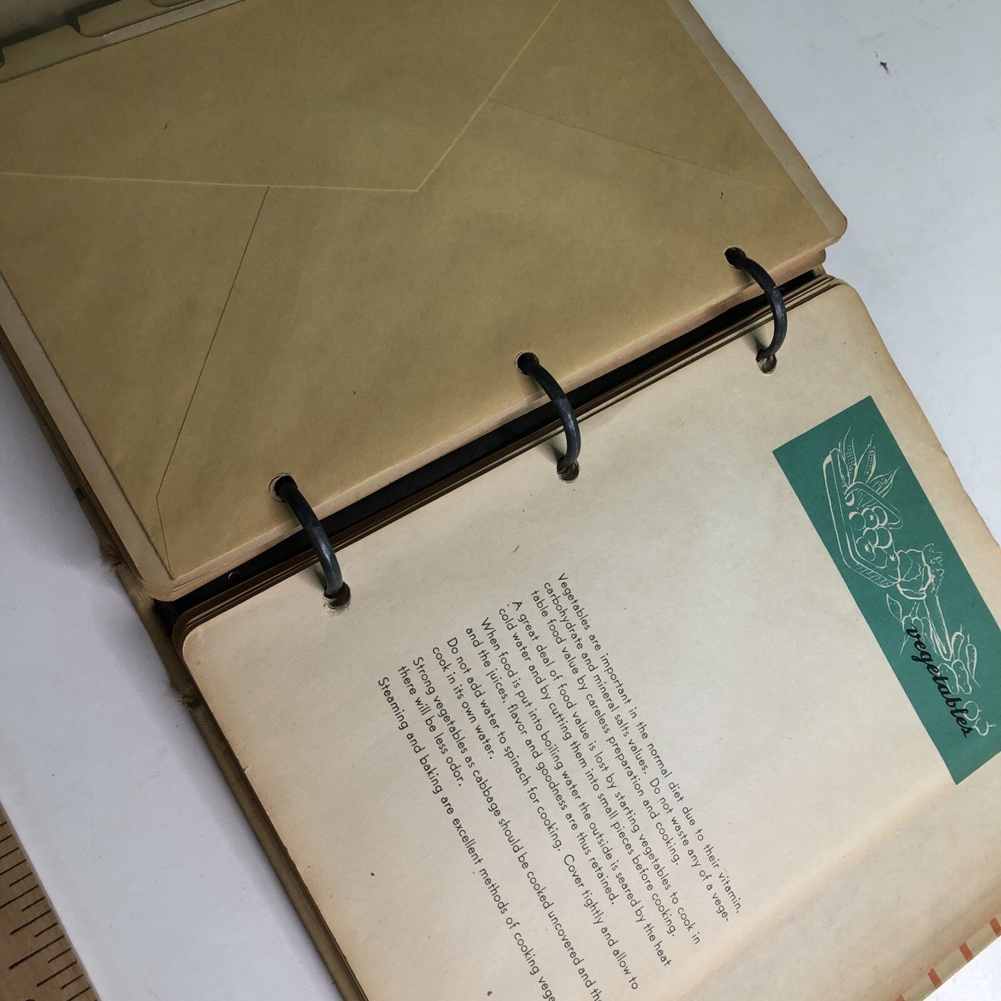 Vintage RECIPES BOOK Binder Three Hole Punched DIY Create Your Own Nutrition