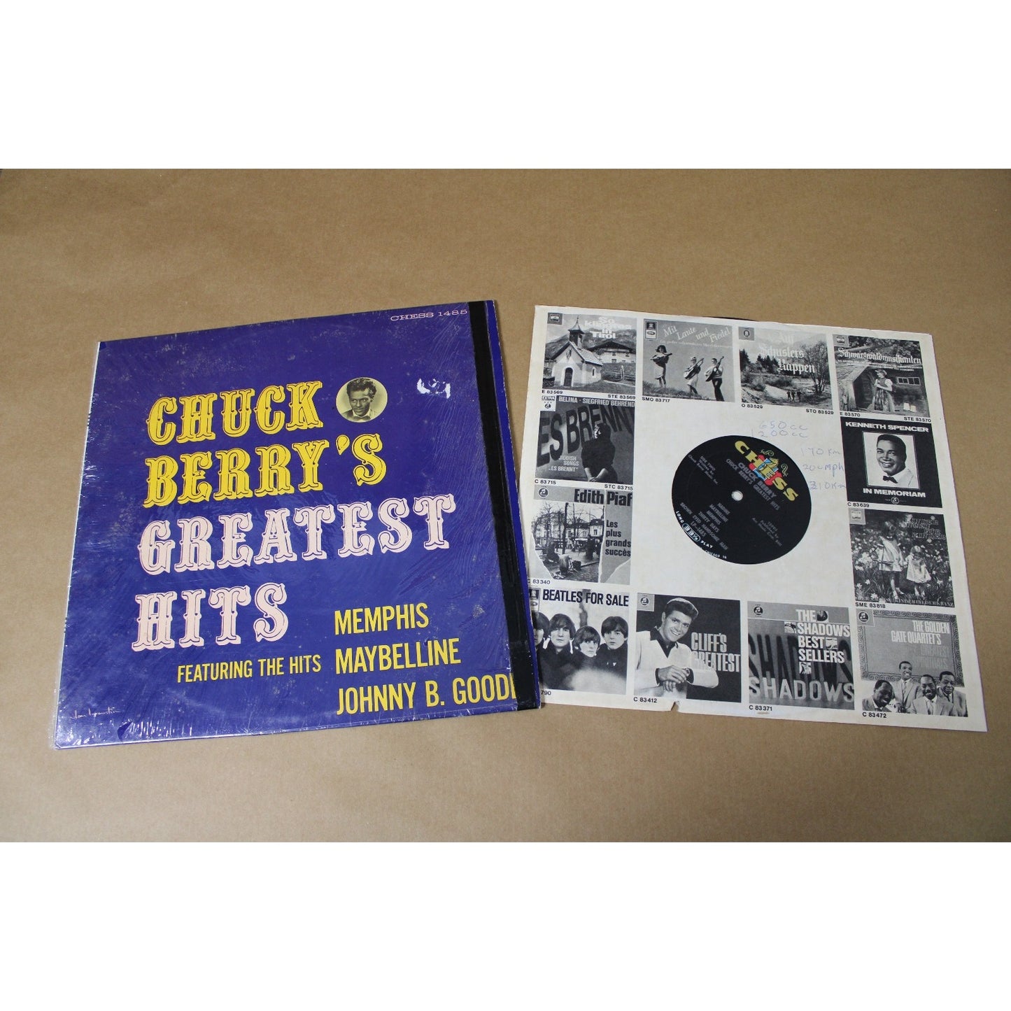 Chuck Berry Greatest Hits LP Vinyl Album Chess 1964 LP-1485 33 1/3 RARE!